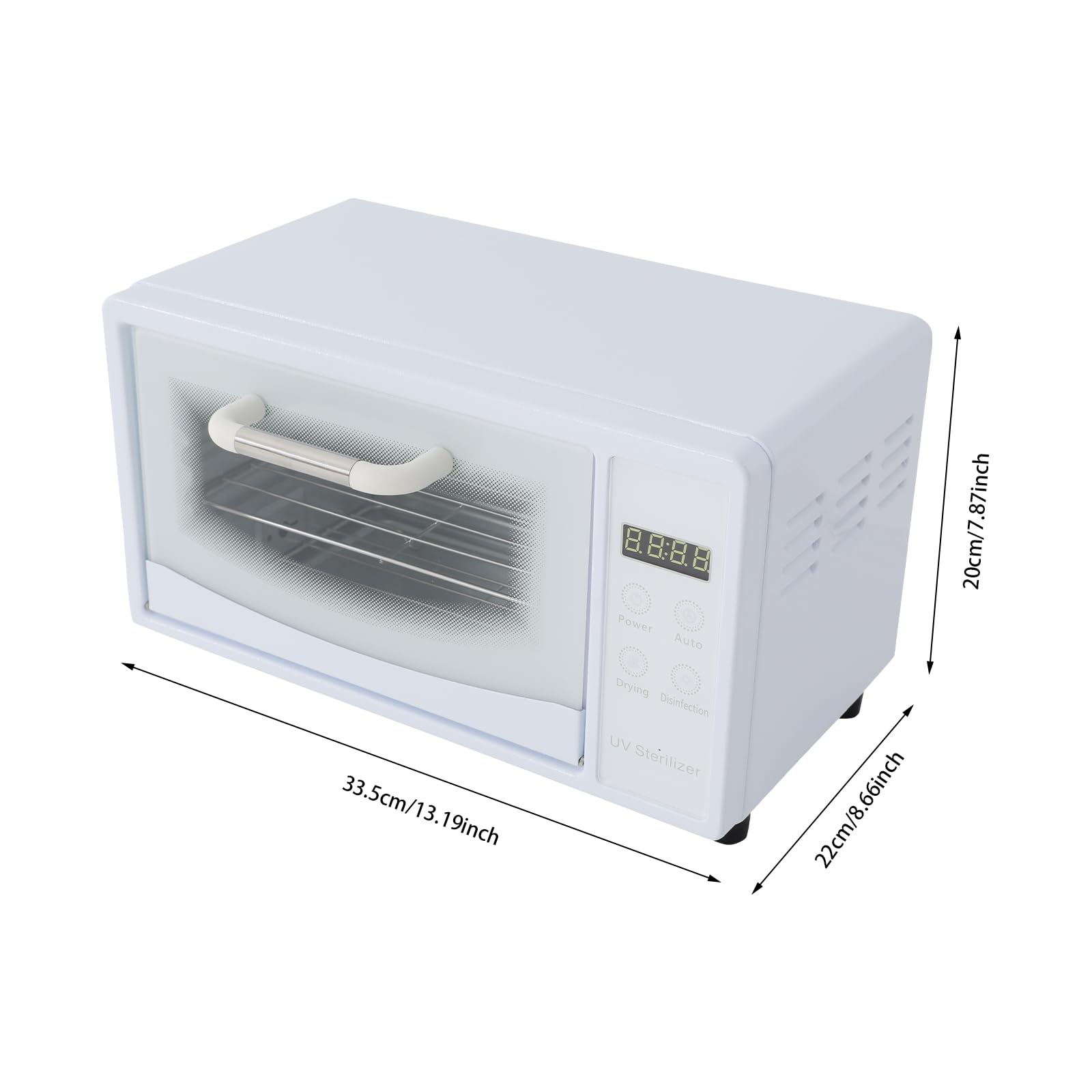 Armario desinfectante UV de 10 L de acero inoxidable y vidrio templado, dispositivo de esterilización UV, máquina de limpieza con ajuste de temporizador, esterilizador de aire caliente múltiple para