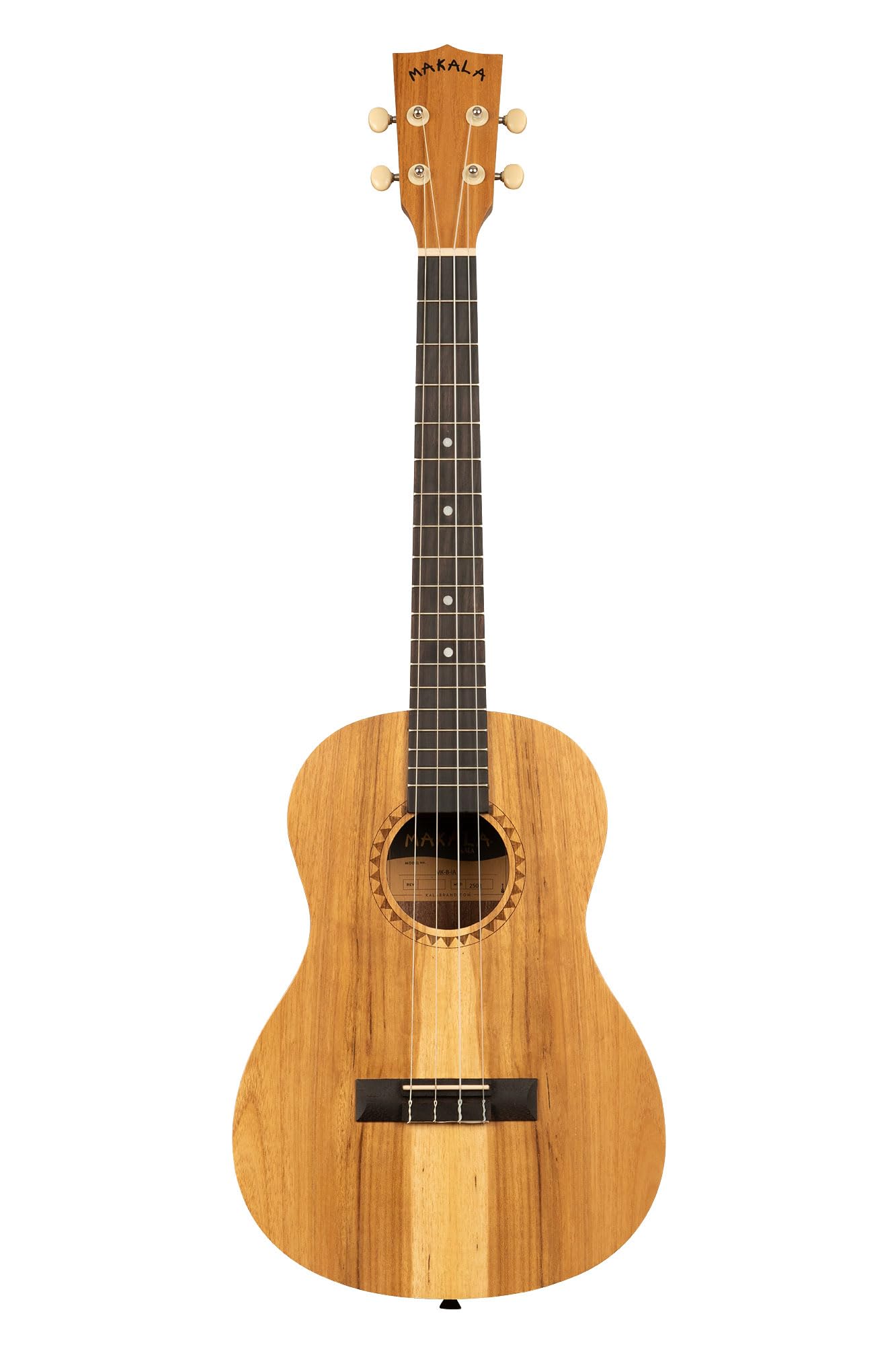 Kala Makala Bariton-Ukulele aus indonesischer Akazie, akustisch, warmer Ton mit 4 umweltfreundlichen Aquila-Saiten und Splintholz-Details