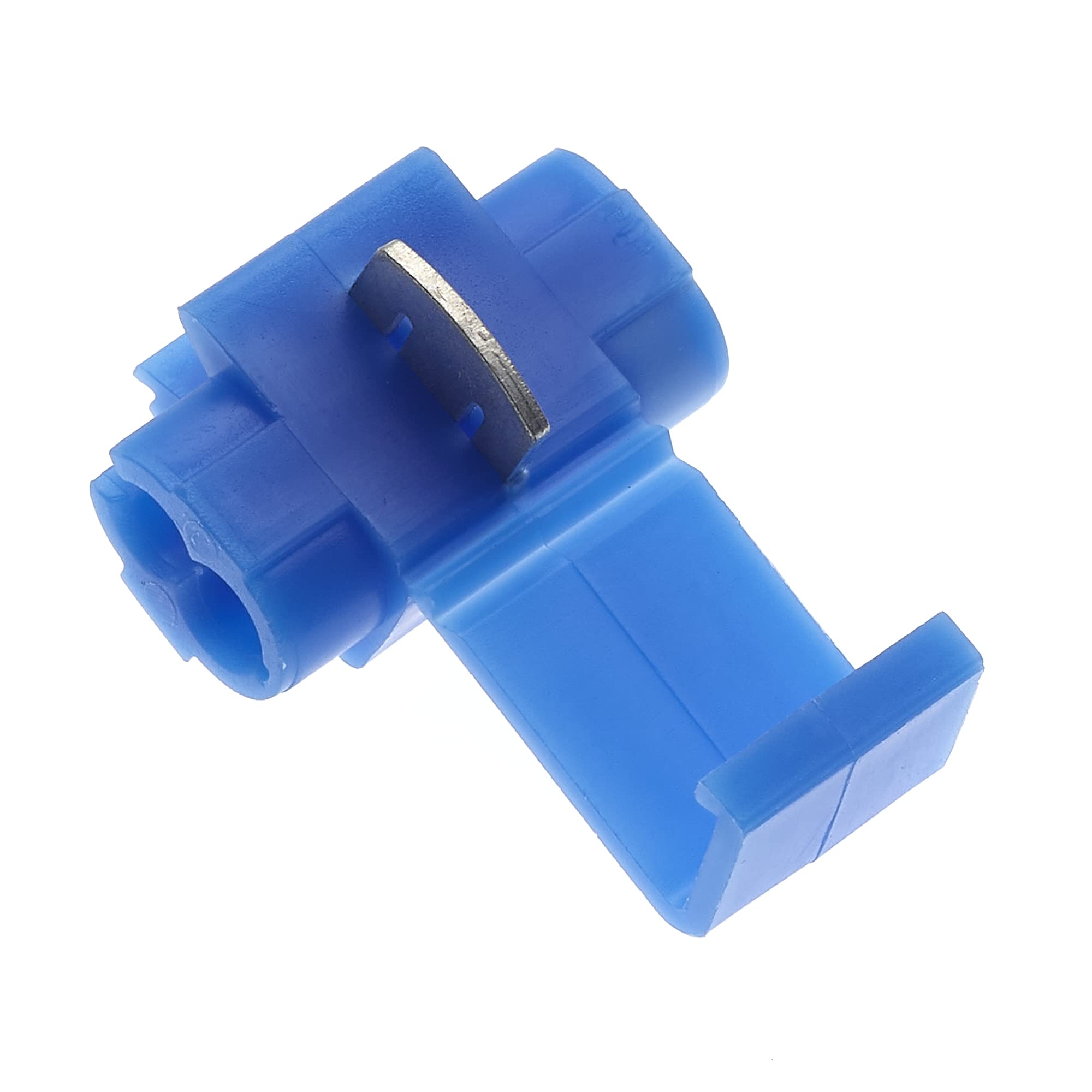 Tap Splice, 14-18AWG, Blue, Pack of 25 - Solderless T-Tap Quick Splice Snap Wire Connector Terminal