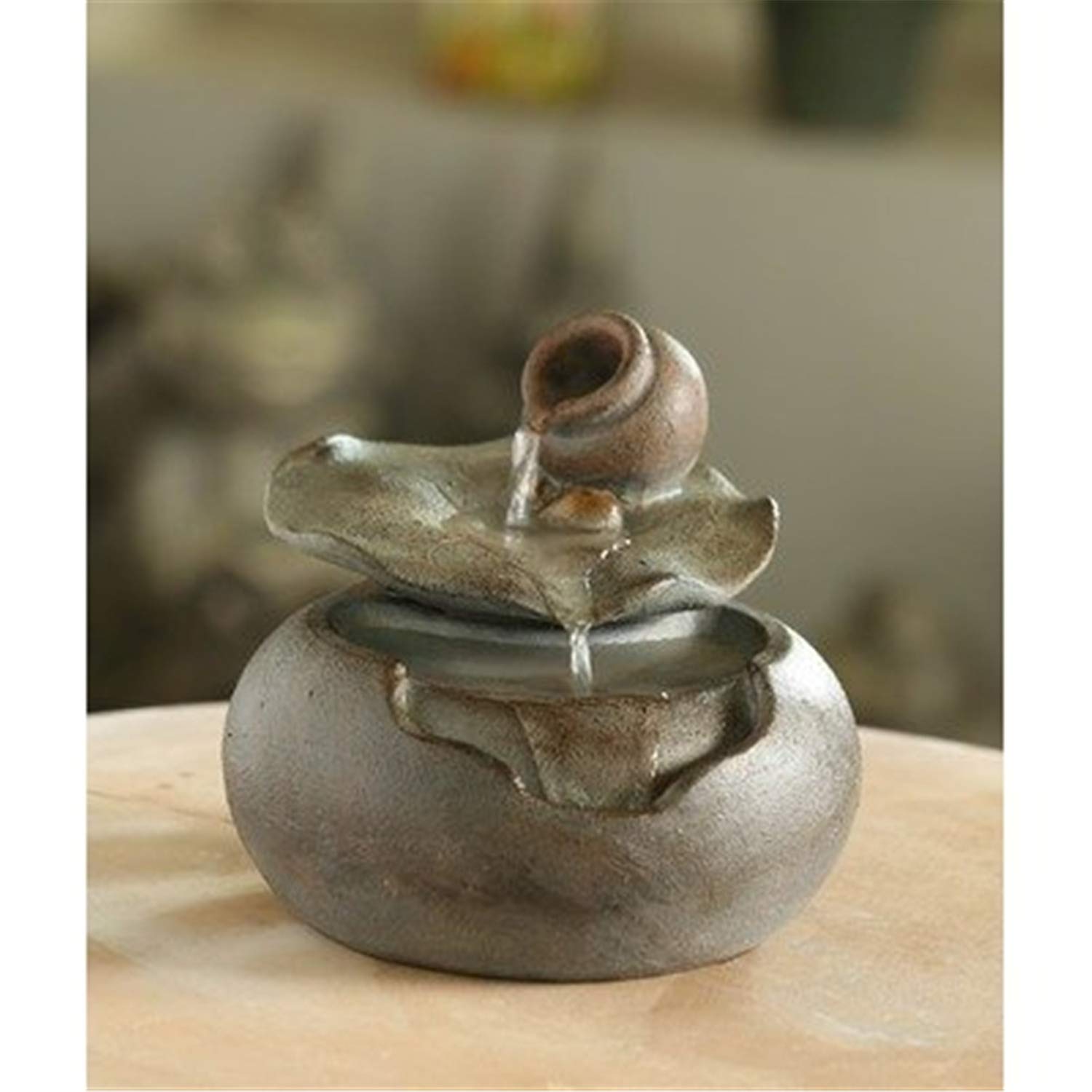 Photo 1 of ***POWERS ON*** Jeco Inc. FCT108 Lotus Leaf Tabletop Water Table Top Fountain
