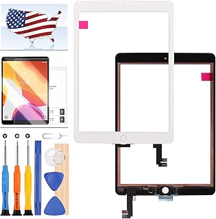 Screen Replacement for iPad Air 2 2nd Gen 9.7 A1566 A1567 Touch Screen Digitizer Glass Repair Parts Kits,(Not LCD, NO Instructions) Include Tempered Glass (White)