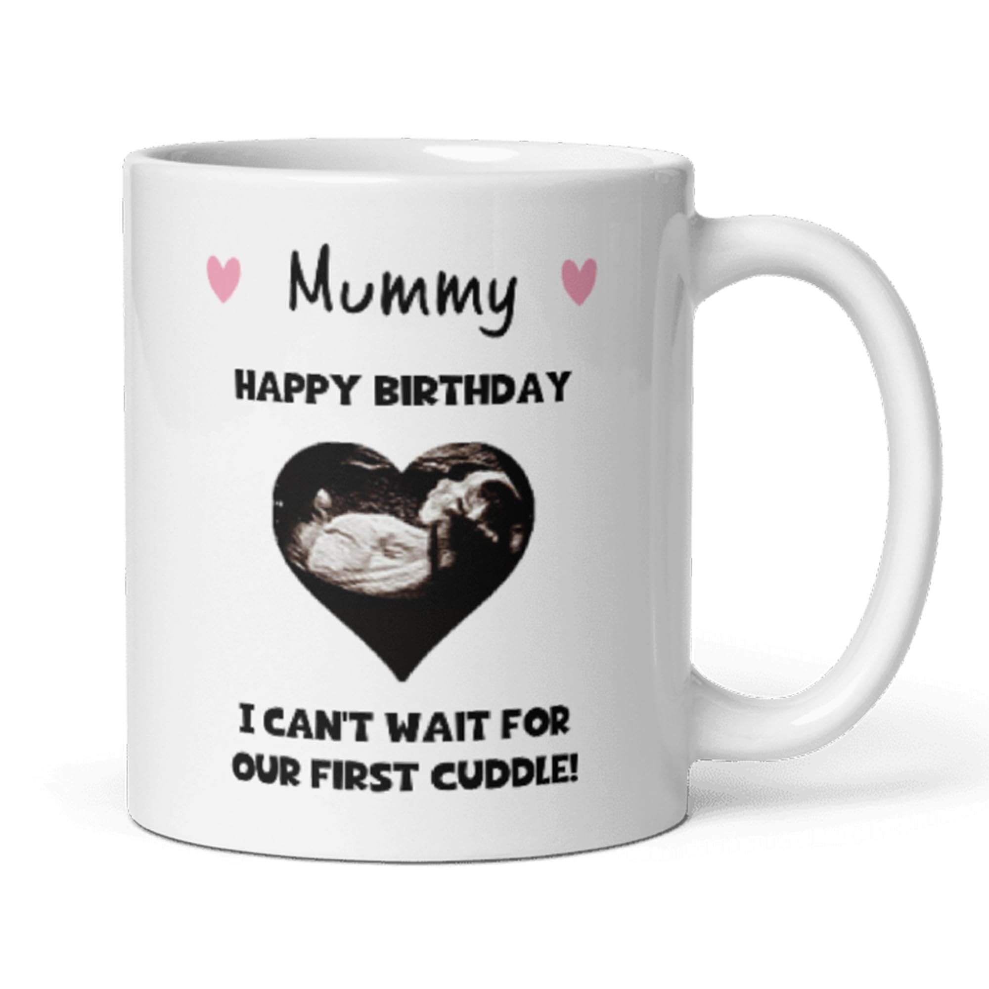 Confidently Quirky - Personalised Happy Birthday Mummy Baby Scan White Mug, Mummy to Be Birthday from Bump
