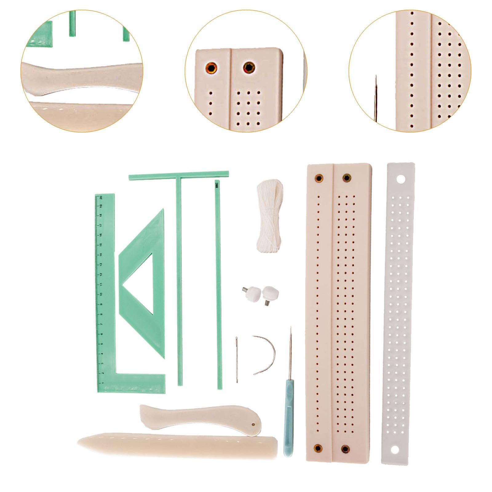 Generic Kit per Rilegatura, Righello, Forniture per Cucito, Kit di Base per Rilegatura, Set di Strumenti