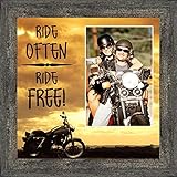 Crossroads Home Décor Ride Often, Ride Free Harley Davidson Motorcycle Picture Frame, 9763BW