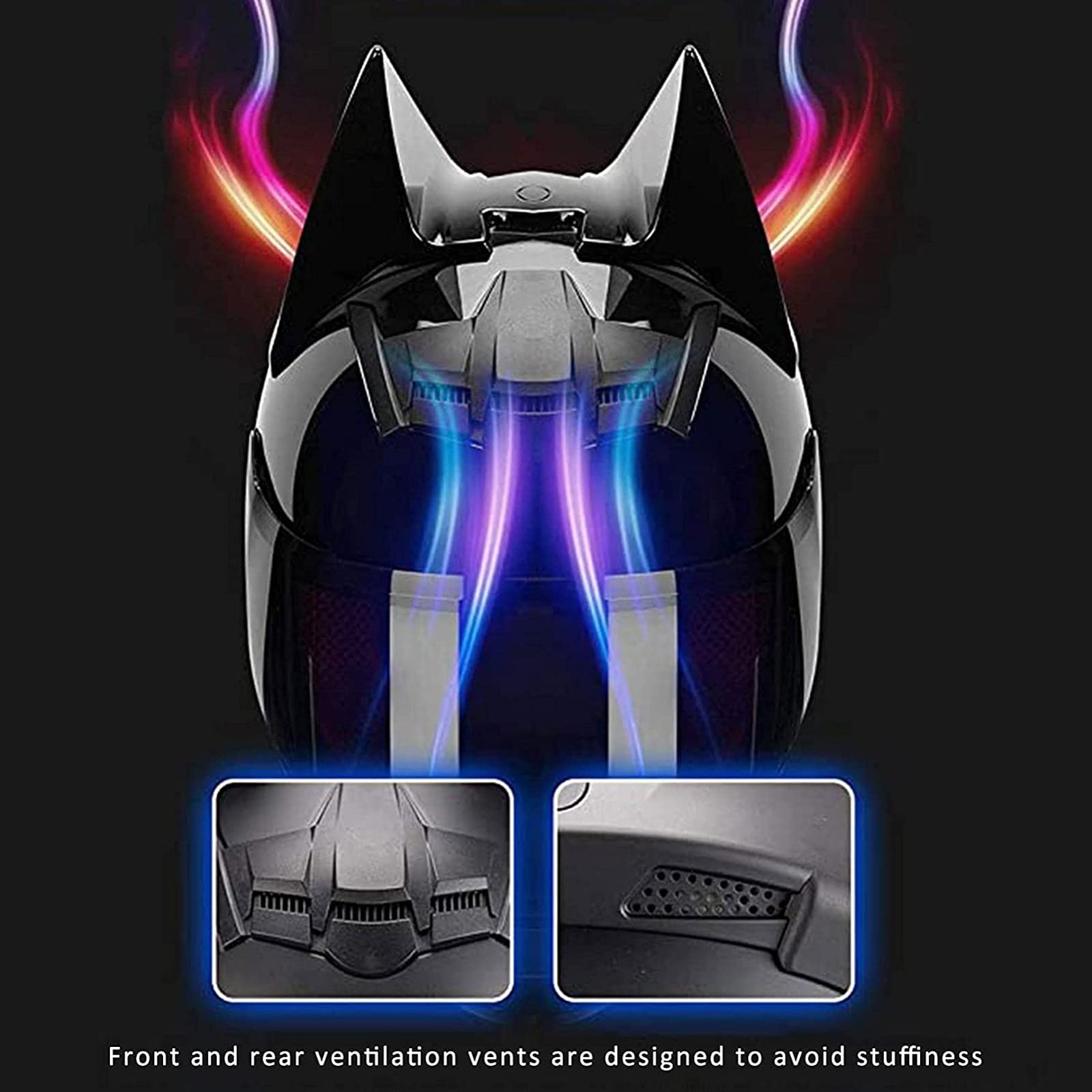 Casque Moto Intégral Batman - Casque Motocross Électrique Homme Femme Avec Bluetooth, Léger Et Approuvé DOT Pour Scooter, ATV, Route Été