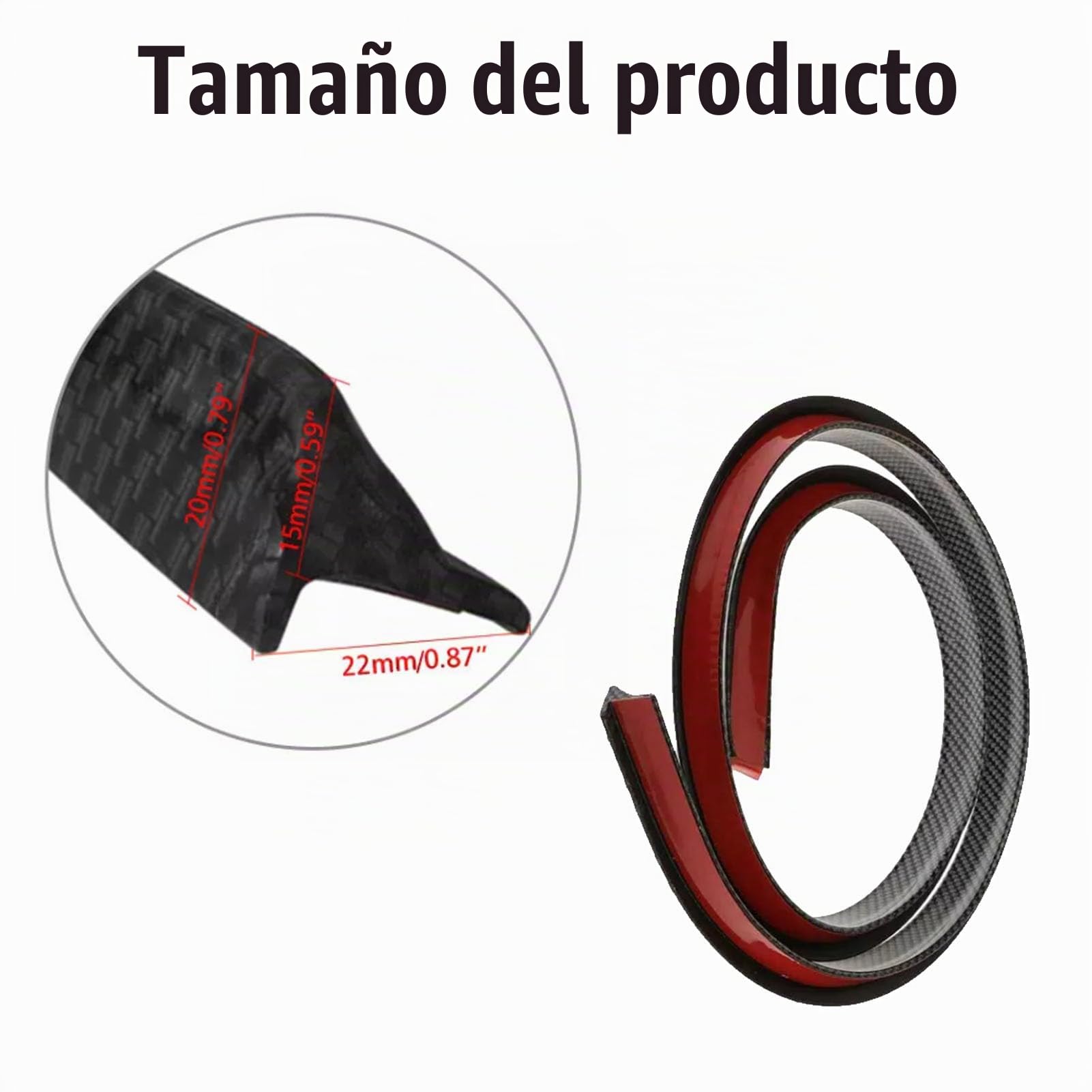 Guardabarros Universales de 1,5m Ruedas de Coche Extensión de Guardabarros Moldura Bengalas Tira de Ajuste de Ceja de Neumático Automático para Protector y Decoración, Fibra de Carbon, 4 Pz