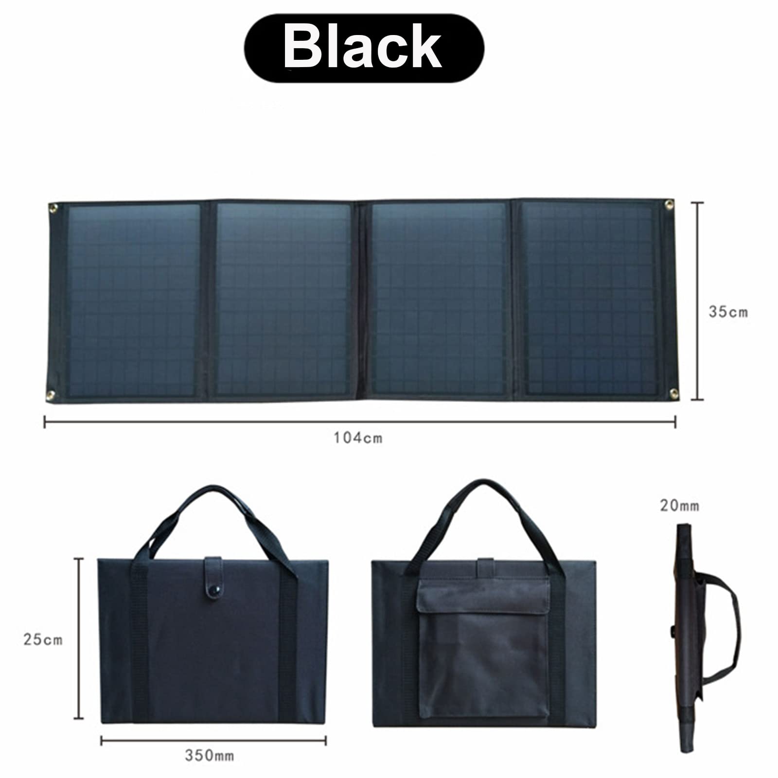 Borsa Pieghevole Solare da 40 W Generazione di Energia Portatile Pannello Fotovoltaico Pannello Pieghevole Batteria Ricaricabile da 12 V Alimentatore Esterno