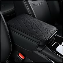 Memory Foam Car Armrest Cushion, Center Console Cover Car Accessories for Automobiles, Leather Box Armrest Accessories for Vehicles (Black)