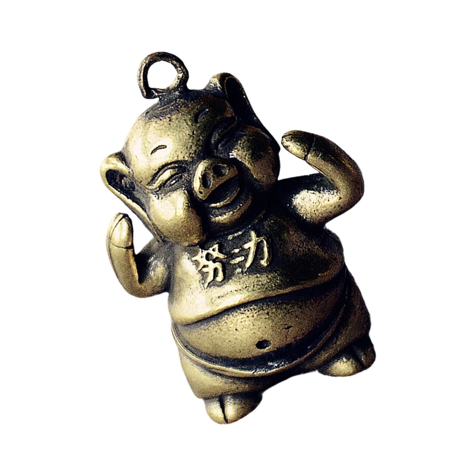 Tsynapter Brasses Pigs Pendant Representing Fortunes and Happiness Chinese Zodiacs Charm for Decorative Use Miniature Pigs Charm Keychain