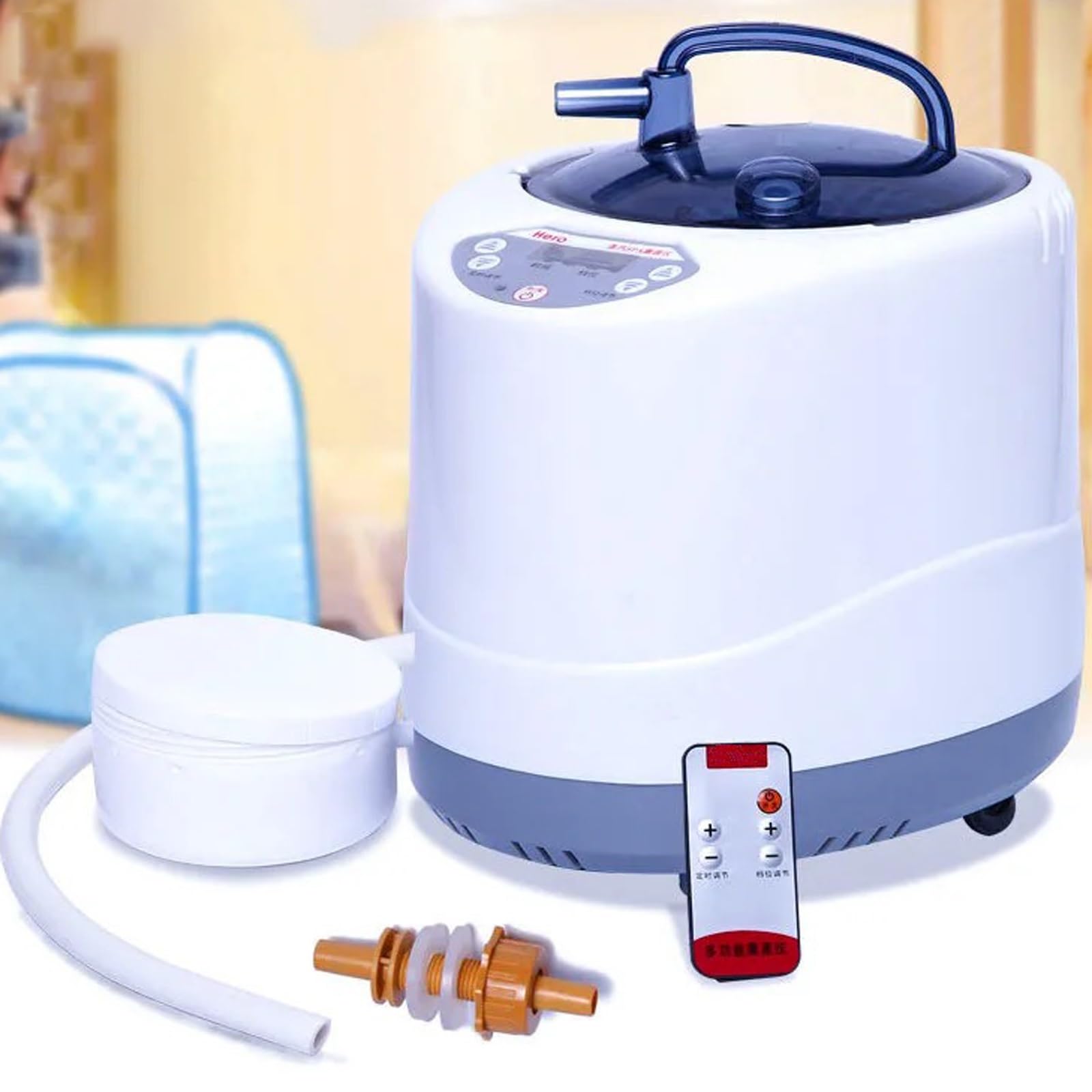 Cuiseur vapeur pour thérapie à domicile avec boîte à herbes et télécommande