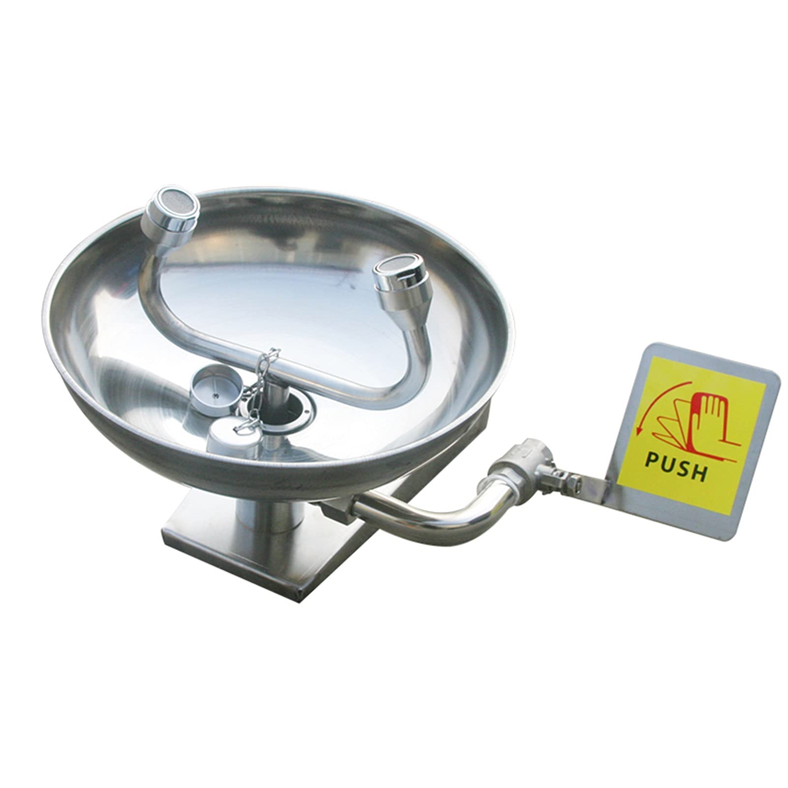 ZTCHSENZT Safety Eyewash,Emergency Eyewash Station, Wall-Mounted Safety Eye Face Wash Bowl, 304 Stainless Steel Dual Nozzle With Nozzle Dust Cover