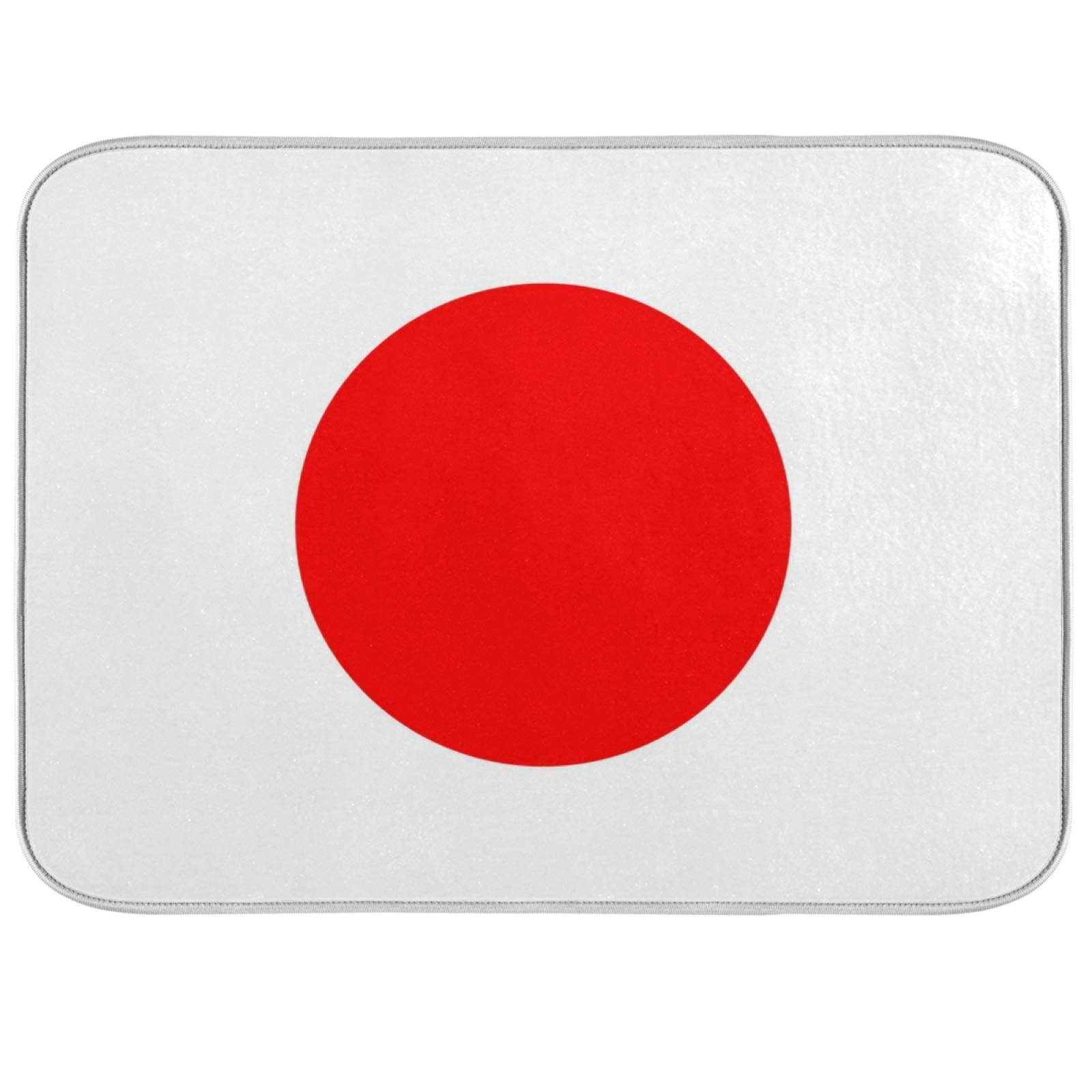 Oarencol Japan Flag Red Sun Dish Drying Mat Large Kitchen Counter Reversible Microfiber Dishes Drainer Mat 18 x 24 Inch