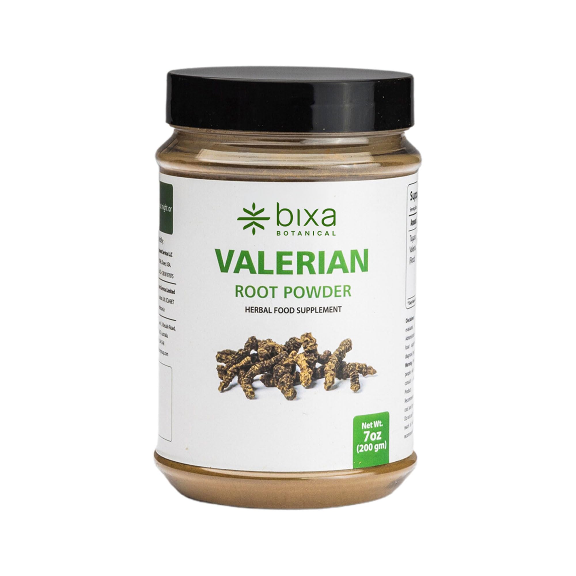 bixa BOTANICAL Valerian Root Powder, Valeriana Officinalis, 7 OZ, 200g