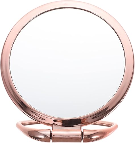 FRCOLOR Espejo de mano con aumento de doble cara plegable espejo de maquillaje de escritorio