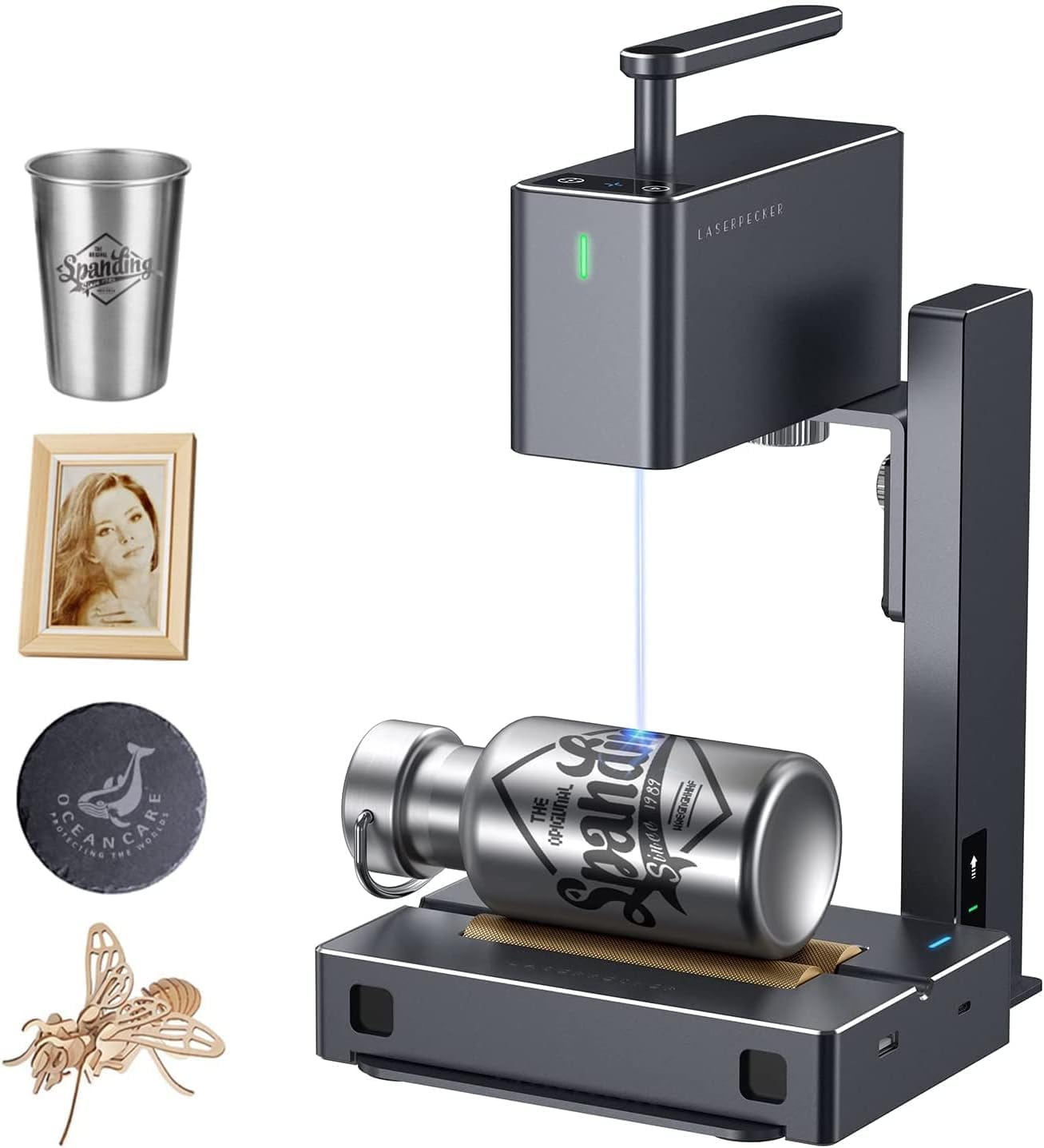LP2 Diode Laser Engraver Laser Engraving Machine Laser Etching for Wood Leather Metal Por…