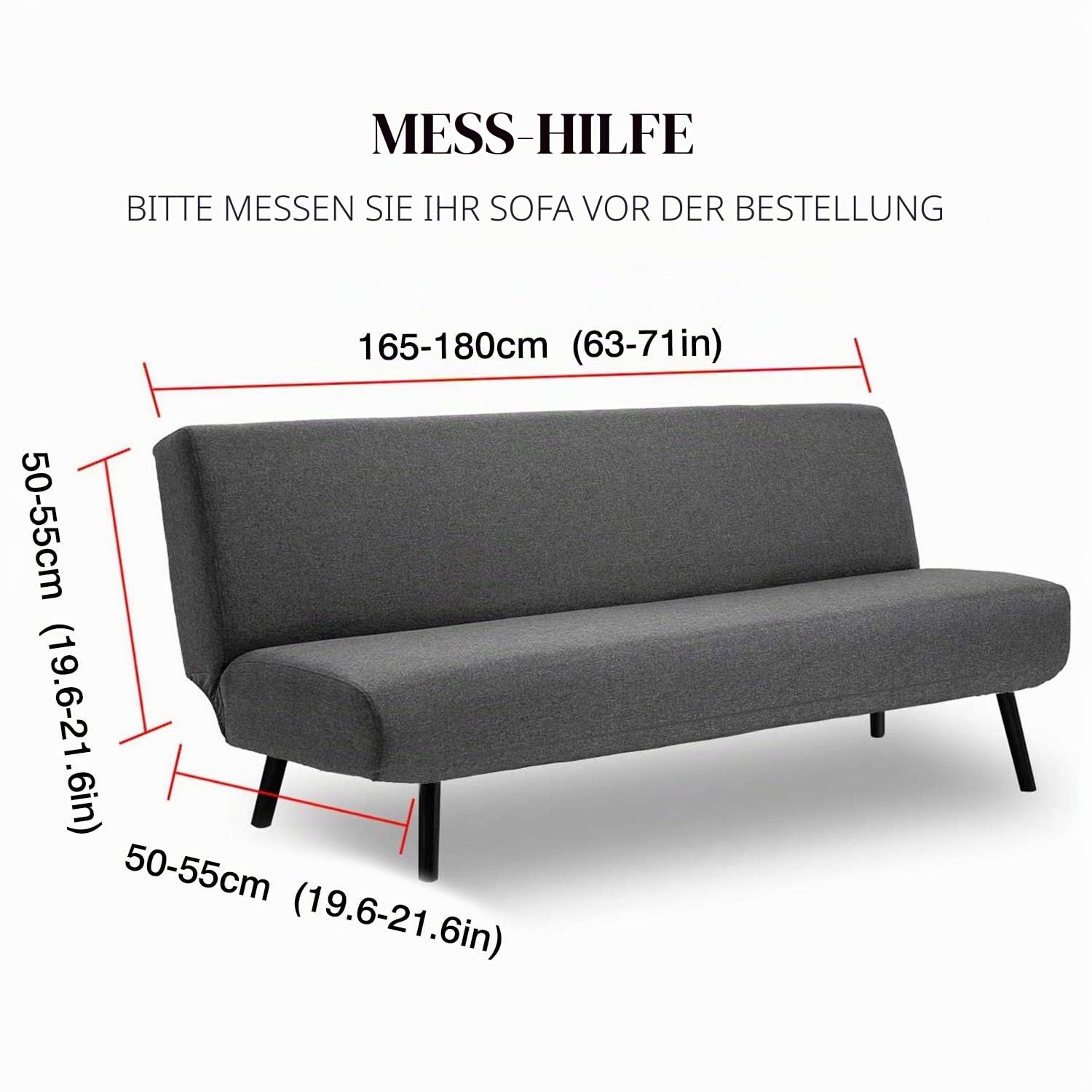 PETCUTE Sofabezug ohne armlehne schlafsofa bezug ohne armlehne futonbezug Stretch sofahusse ohne armlehne sofaüberwurf
