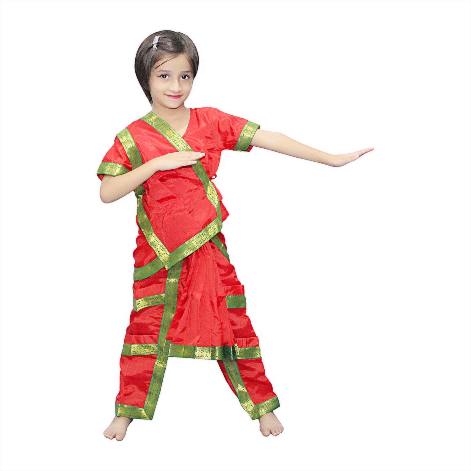Kaku Fancy Dresses Ethnic Bharatnatyam Dance Costume -Red, 10-12 Years, For Girls (B0721QC2K2) Amazon Price History, Amazon Price Tracker