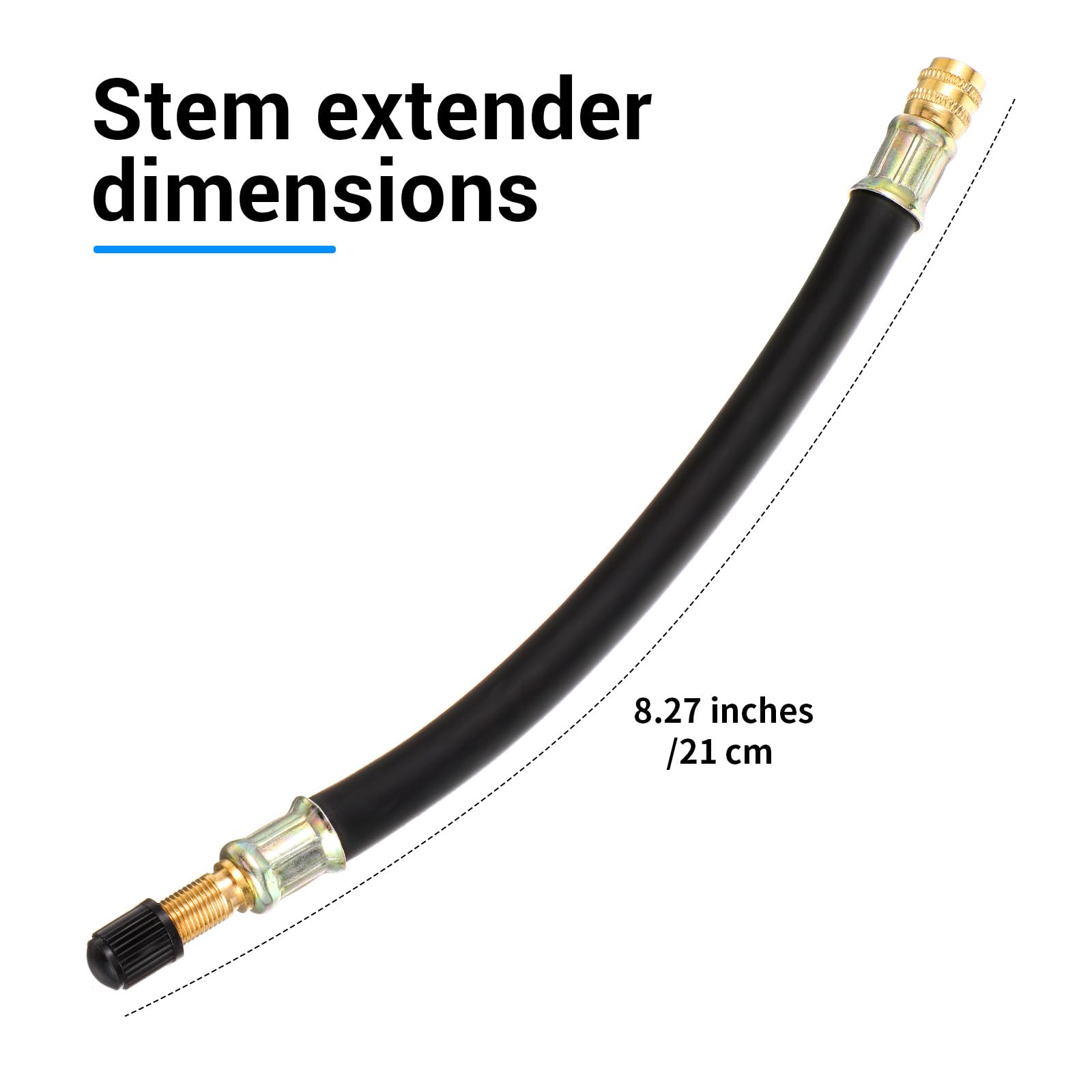 JNNJ Adaptateur De Tige De Valve, Adaptateur De Rallonge Valve Pneu Intérieure, Extension Valve Pneu En Laiton, Extension Pour Gonflage, Pour Pneus Camping-Car, Camion, Autocar, Pickup(20cm