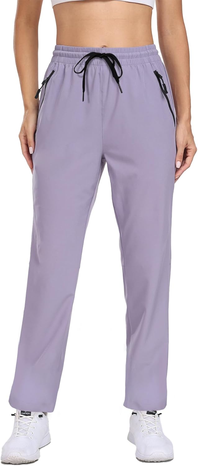 Womens Hiking Pants Lightweight Quick Dry Joggers with Zipper Pockets Water Resistant Travel Outdoor HH23019W - Image 6