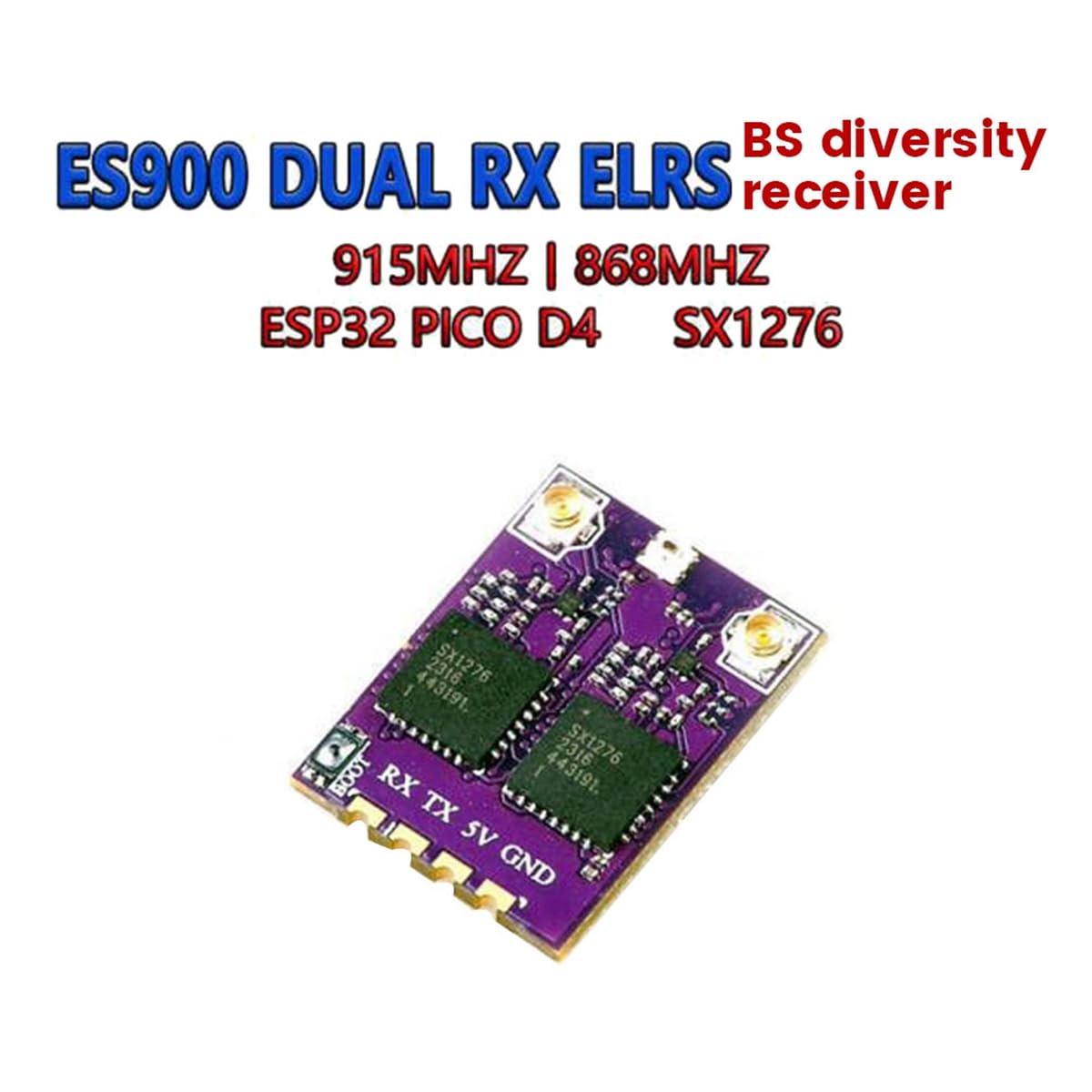 ES900 DUAL RX ELRS odbiornik różnorodności 868 MHz wbudowany TCXO do drona dalekiego zasięgu FPV samolot RC