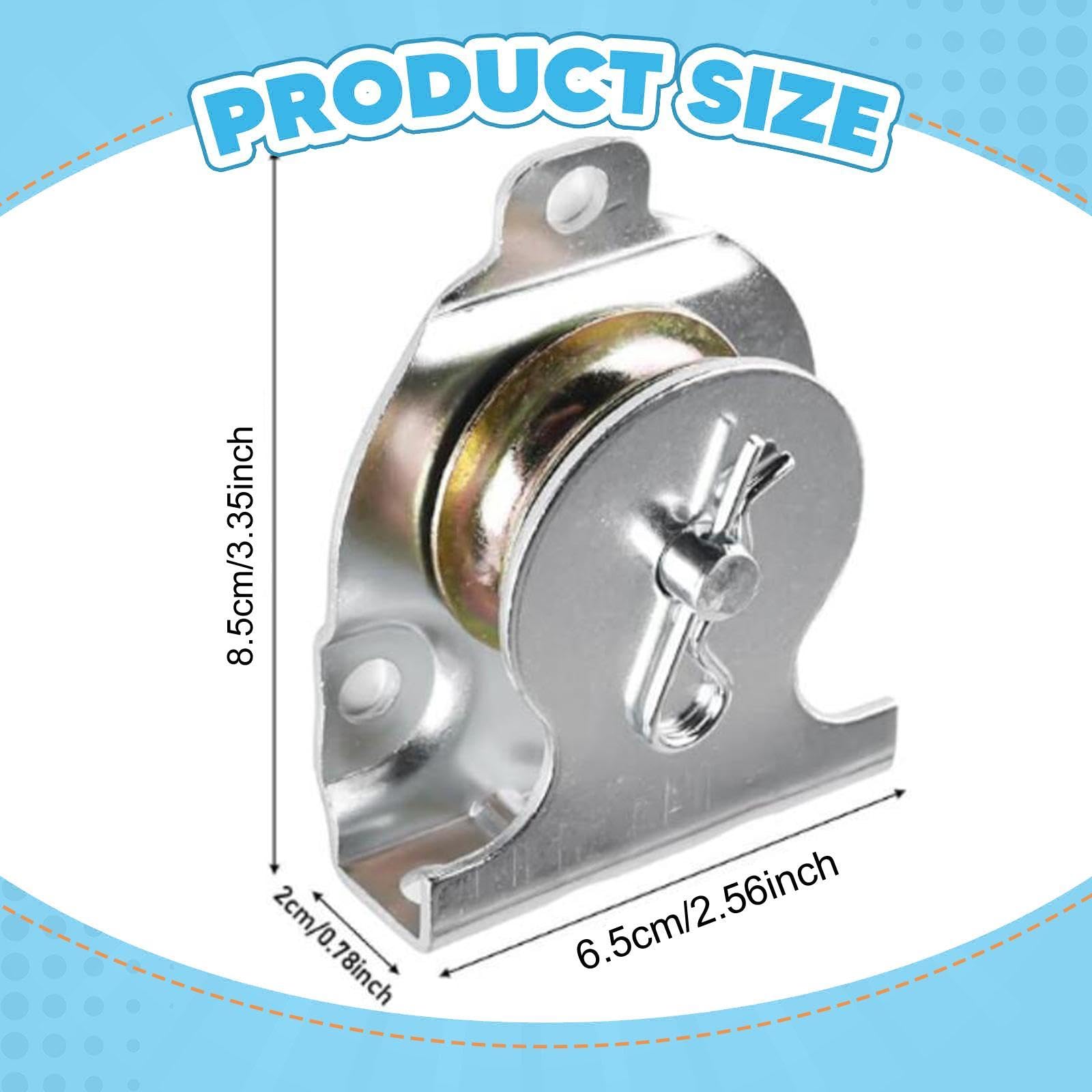 12 Wandmontierte Einzelrollen Aus Metall für, Materialtransport, Umzüge Und Heimwerkerprojekte, Fester Rollenblock, 8.5 Cm X 6.5 Cm X 2