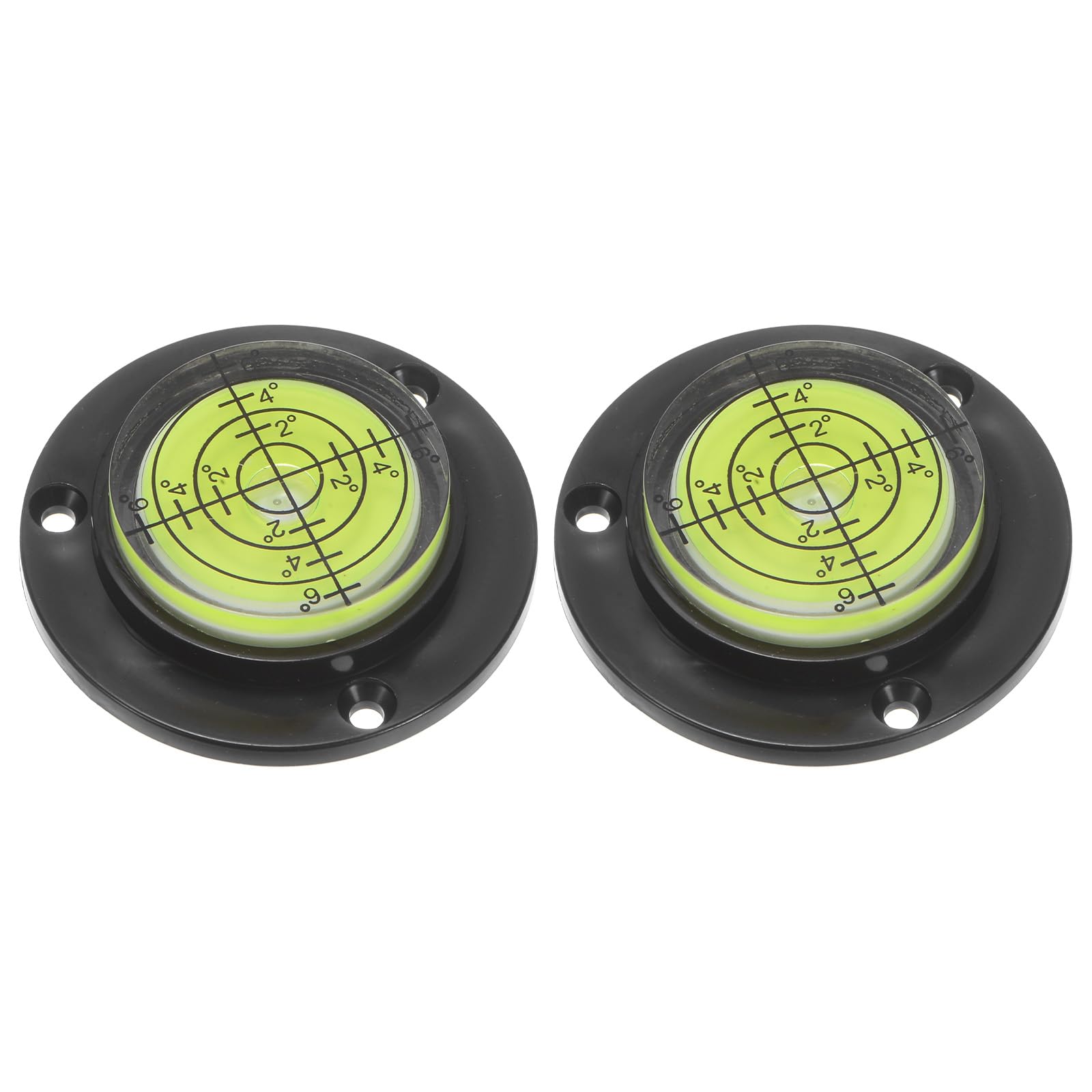 HARFINGTON 2pcs High Precision Horizontal Bubble Level 49x12mm Round Bull's-Eye Level Measuring Layout Tools for RV TV Picture Frame Hanging Tool Leveler, Black Green