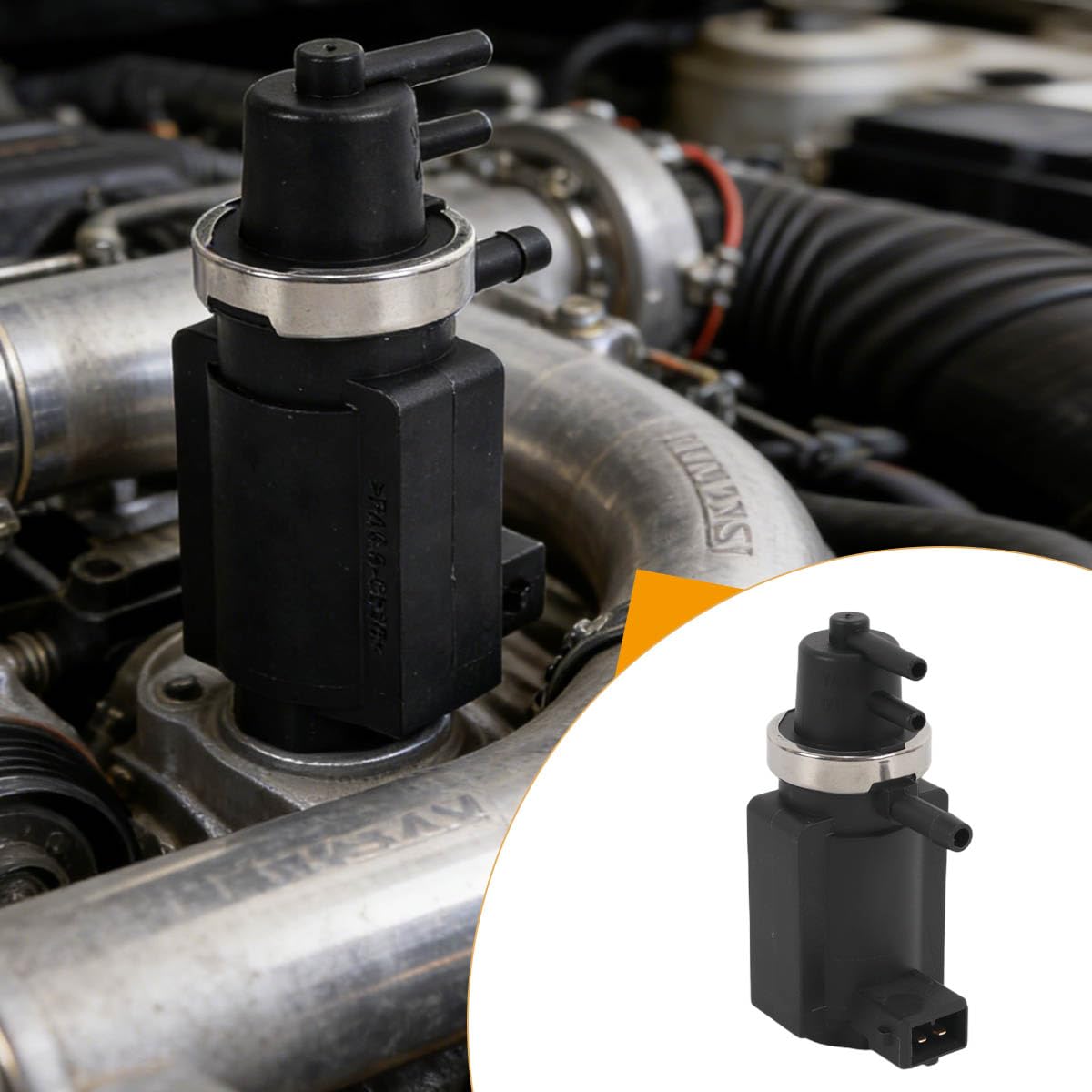 Ludom Électrovanne de suralimentation turbo, turbocompresseur automobile, vanne de commande de pression de suralimentation turbo à dépression 14956-EB70B 14956-EB300 Compatible avec NP300