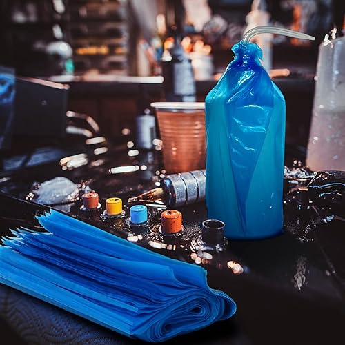 Miniatura 4 de 200 bolsas para botellas de lavado de tatuajes de 10.5 x 6.5 pulgadas, fundas desechables para botellas de tatuaje, accesorios de máquina, kits de