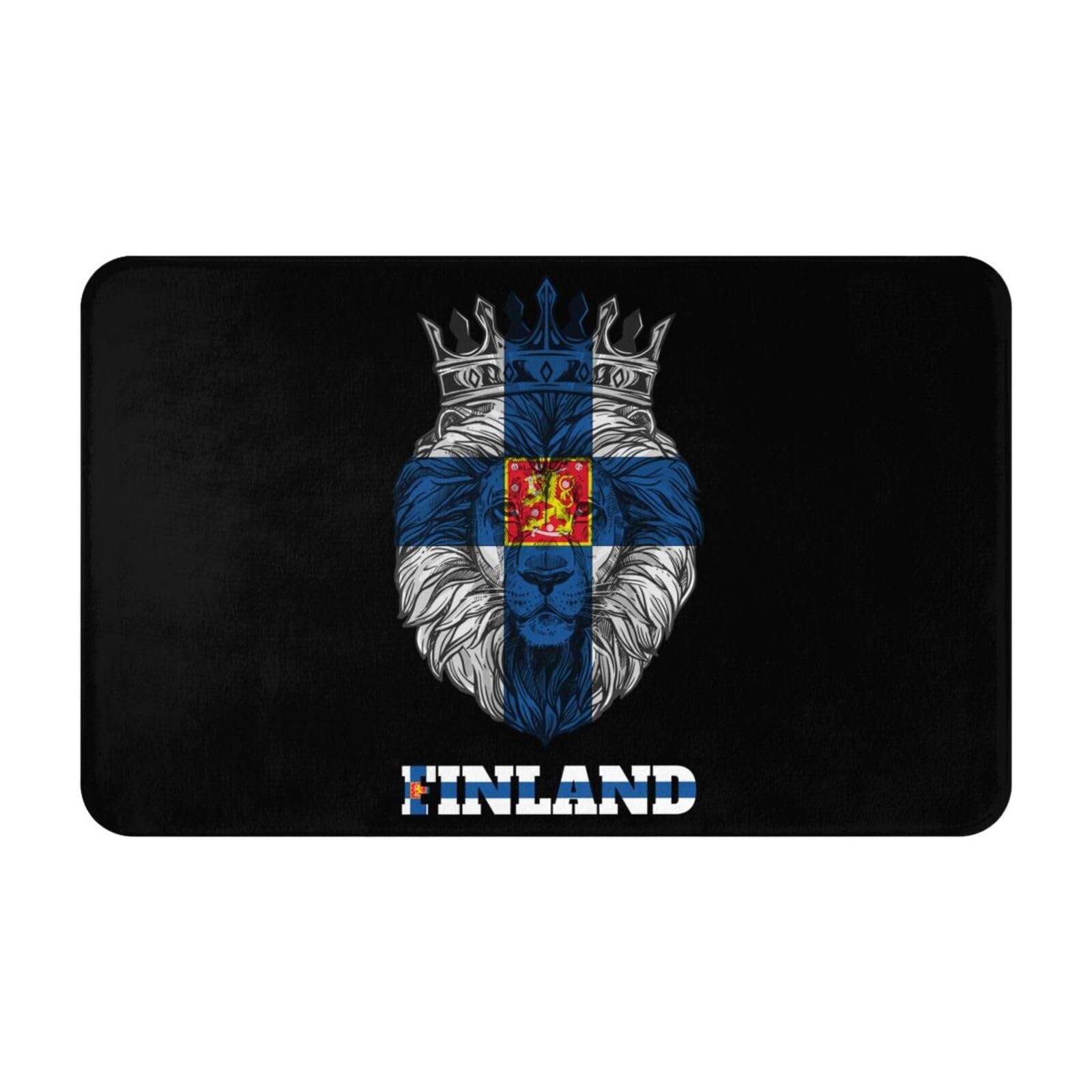 Lion Finnish Finland Flag Area Rug Flannel - 20in X 31.5in for Bathroom Kitchen Balcony Absorbent Plush Rug Backing Machine Washable Doormat