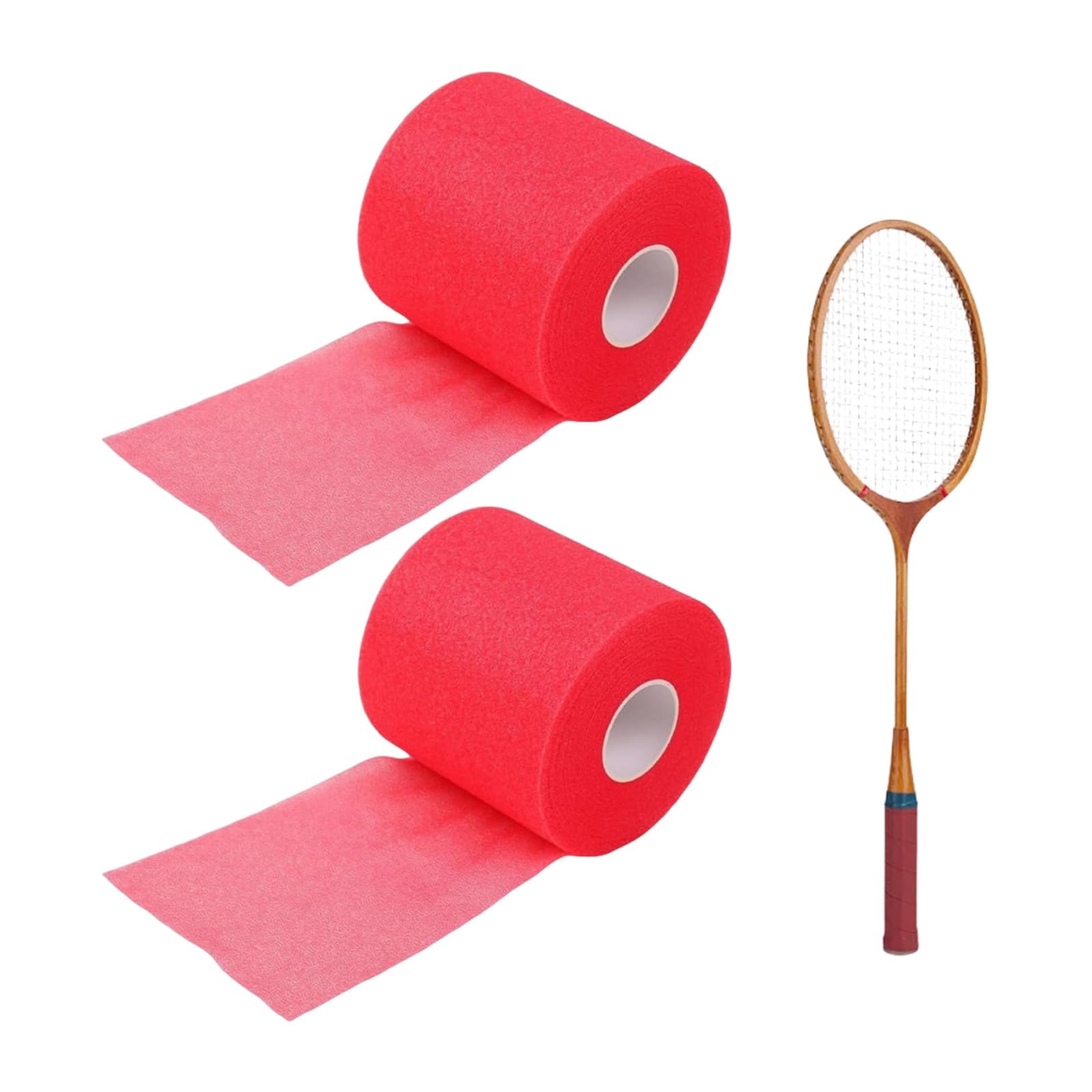 2 Pack Badminton Grip Tape, Rose Red Sponge Badminton Racket Grip, Non-Slip Absorbent Overgrip Tape for Badminton Racquet, Comfortable Replacement Grip for Players-image-18