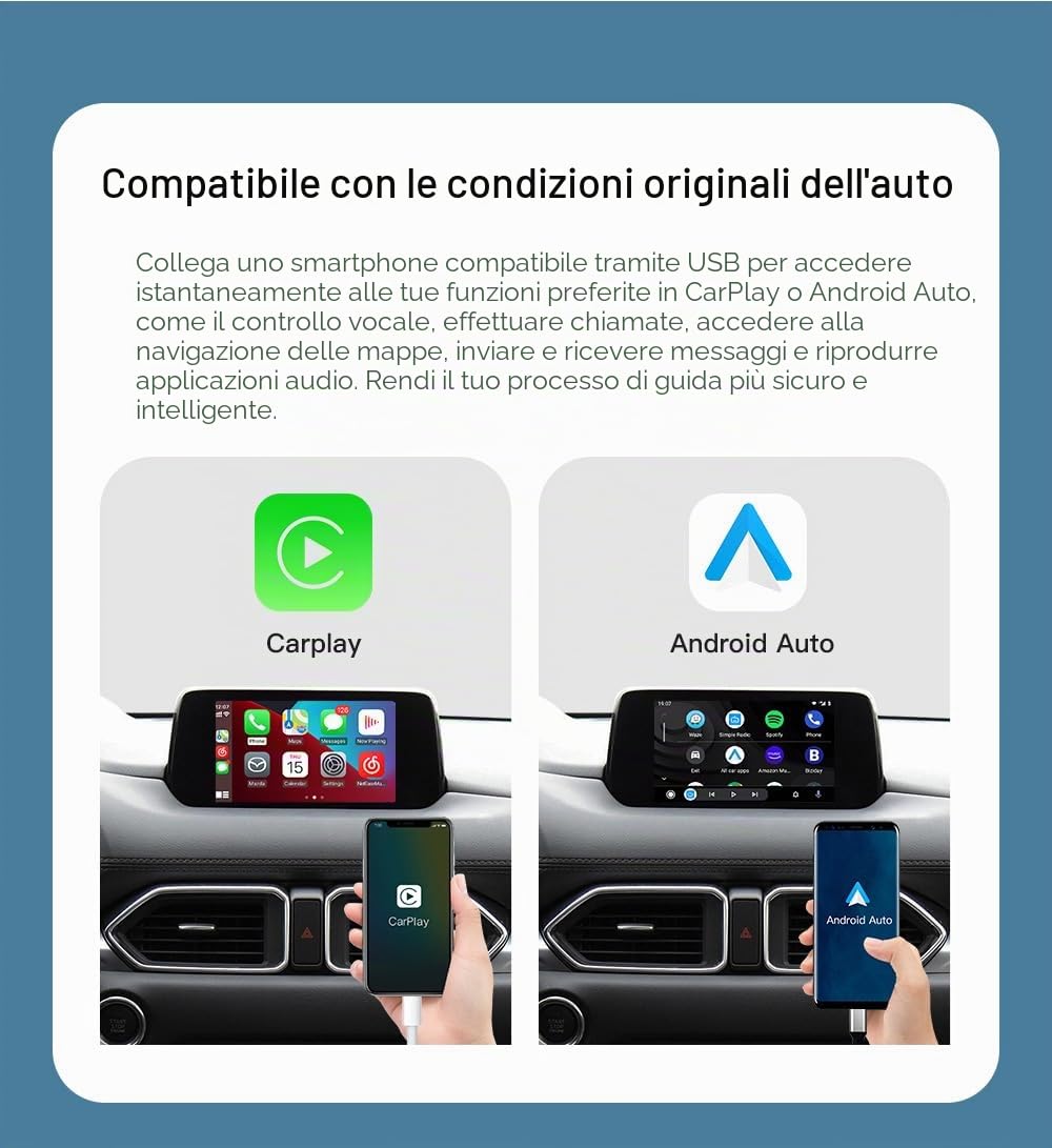 Adattatore Carplay e Android Auto per Mazda 2/3/6/CX3/CX5/CX9/MX5 2014-2020