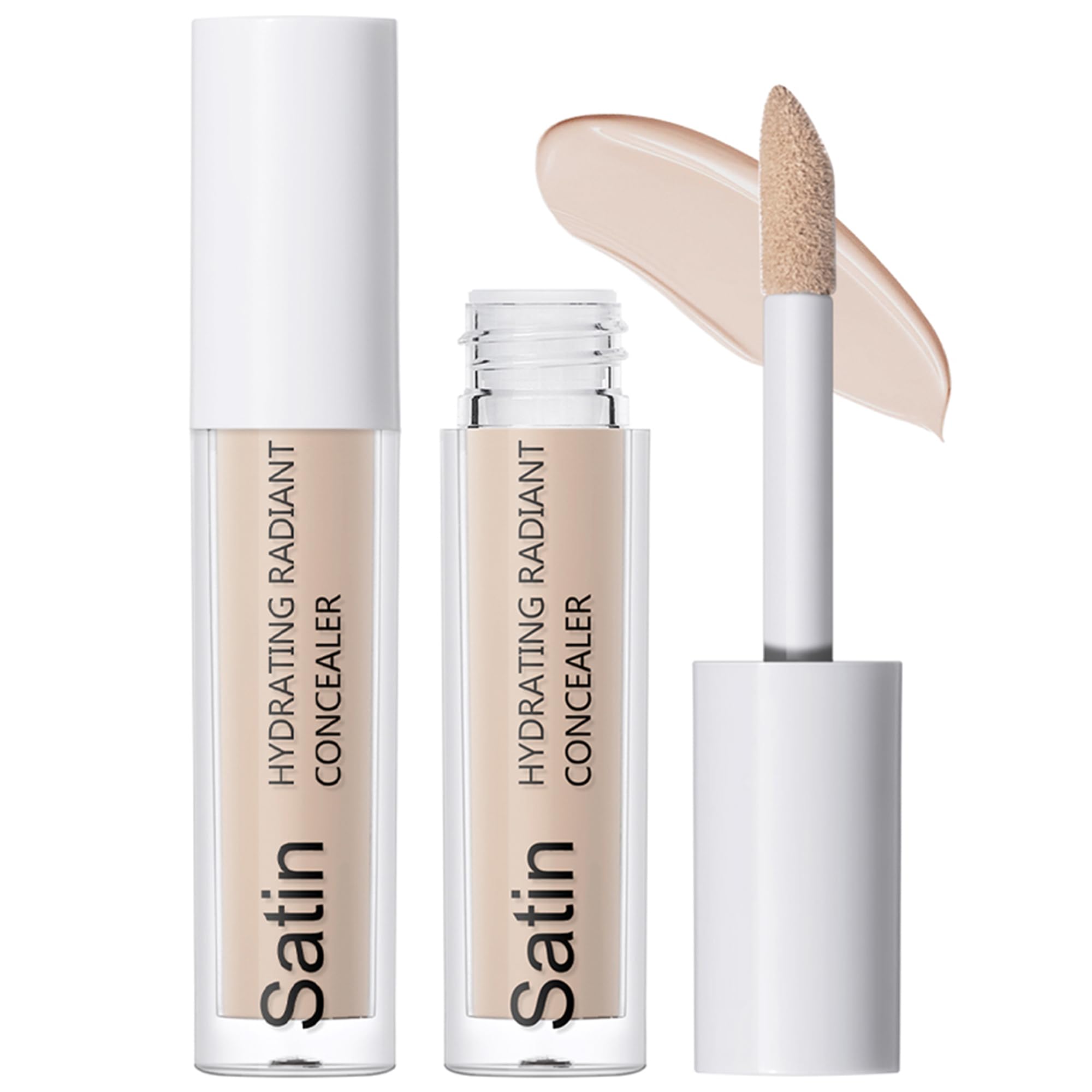 CCbeauty Hydrating Concealer Cream Covers Under Eye Dark Circles Blemishes Waterproof Full-Coverage Lightweight Creamy Longlasting Face Eye Makeup