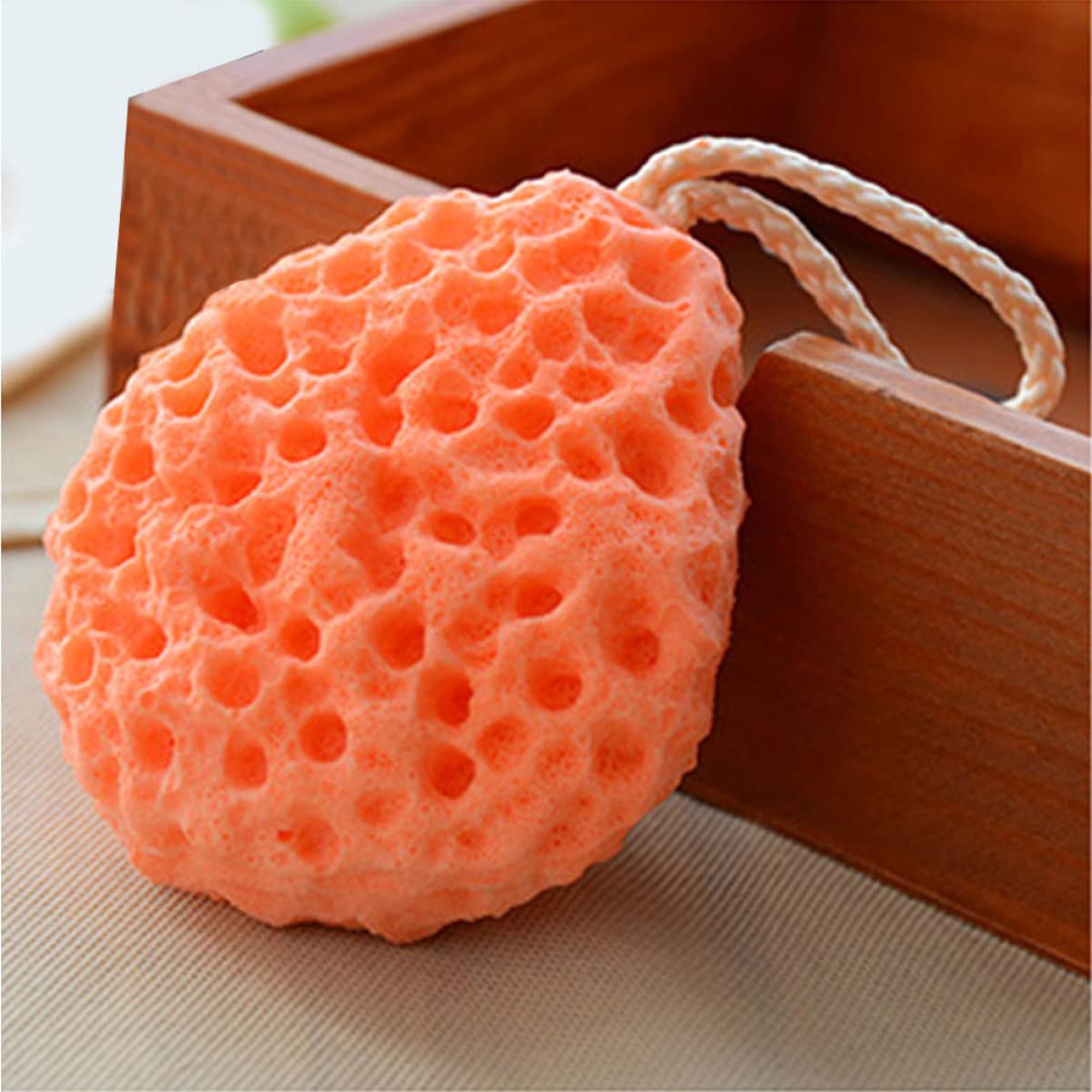 FRCOLOR 9piezas Esponjas Exfoliantes De Con Cuerda Colgante Accesorios Para Adultos y Verde Para Limpieza y Masaje Casa Hotel o
