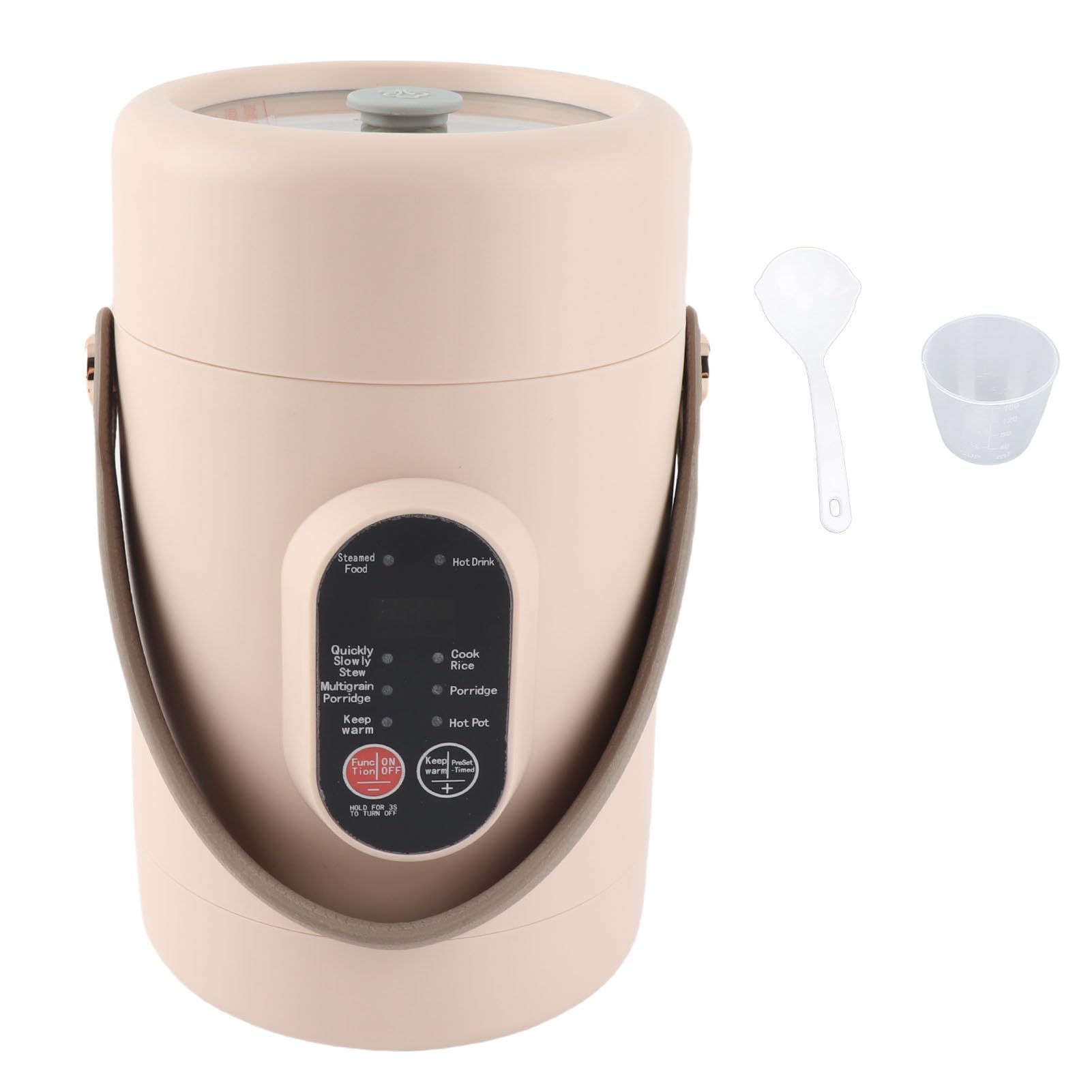 Duokon Mini Pentola Elettrica con Coperchio Visibile, Portatile per Riso, Pasta, Uova, Porridge, 12H Prenotazione, 9H Mantenimento Caldo (Spina europea 220 V)