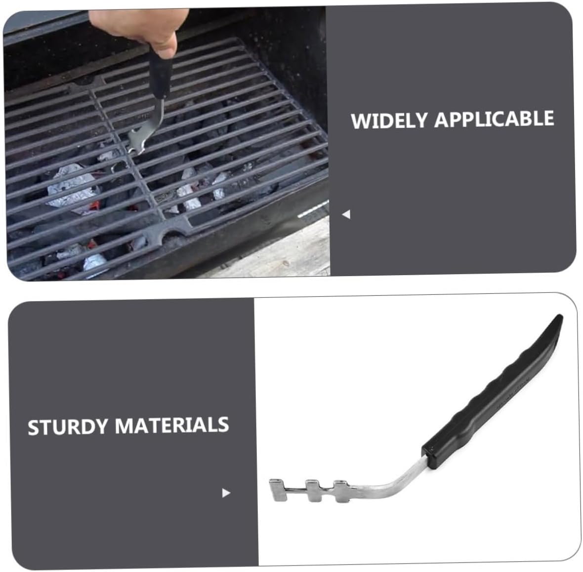 Cooking Grid Lifter Tool 3pc Stainless Steel Bbq Rack Gripper for Easy Grilling