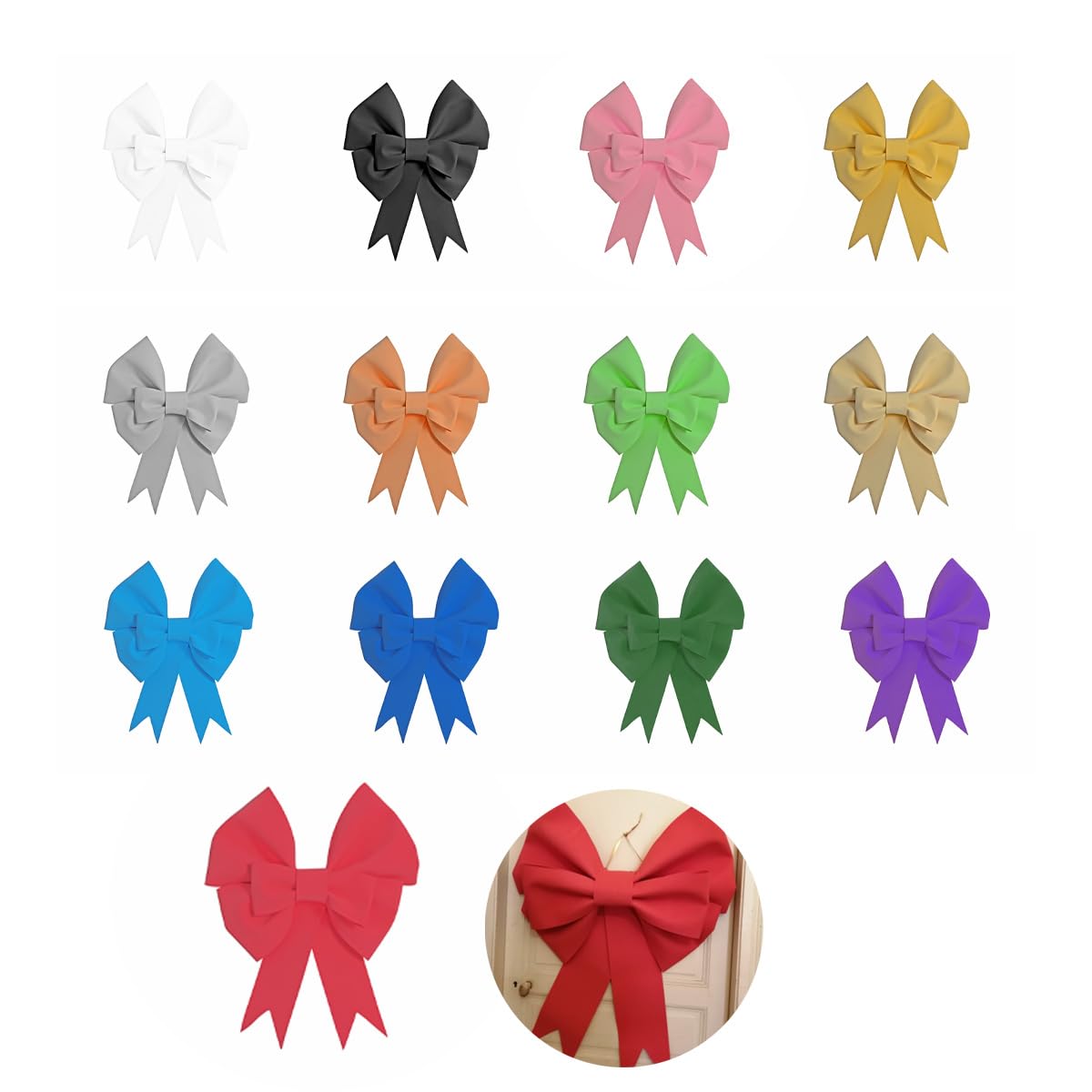 Lazos decorativos de gran tamaño amarillo claro para proyectos de bricolaje, bodas, Navidad, fiestas, regalos, 50 cm, accesorios prefabricados para colgar