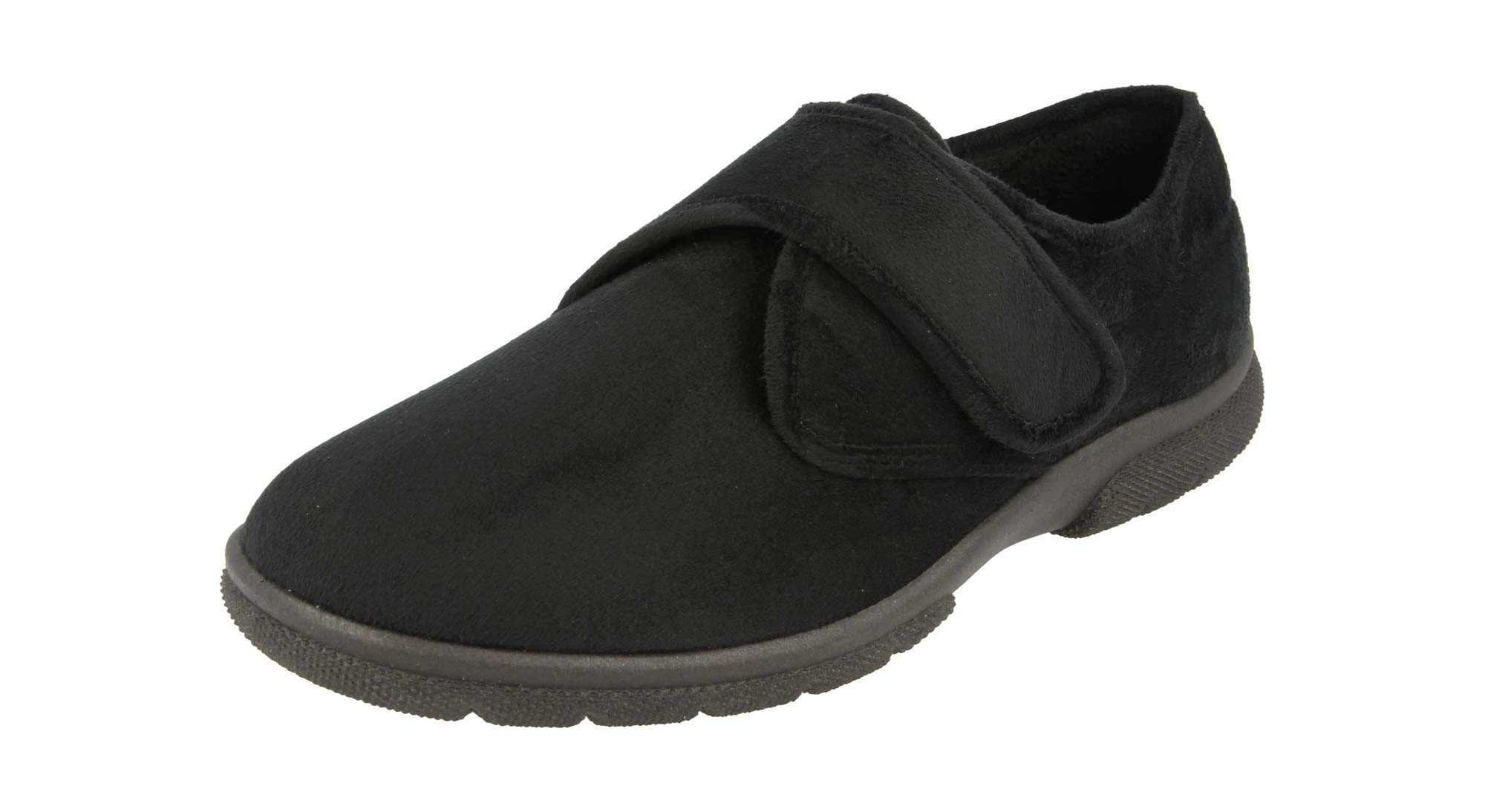 Easy bMen'S Slippers/House Shoes (Daniel) 2V Wide Fit By Db Shoes in UK 10 (US 11/EU 44) in 10 UK, Black