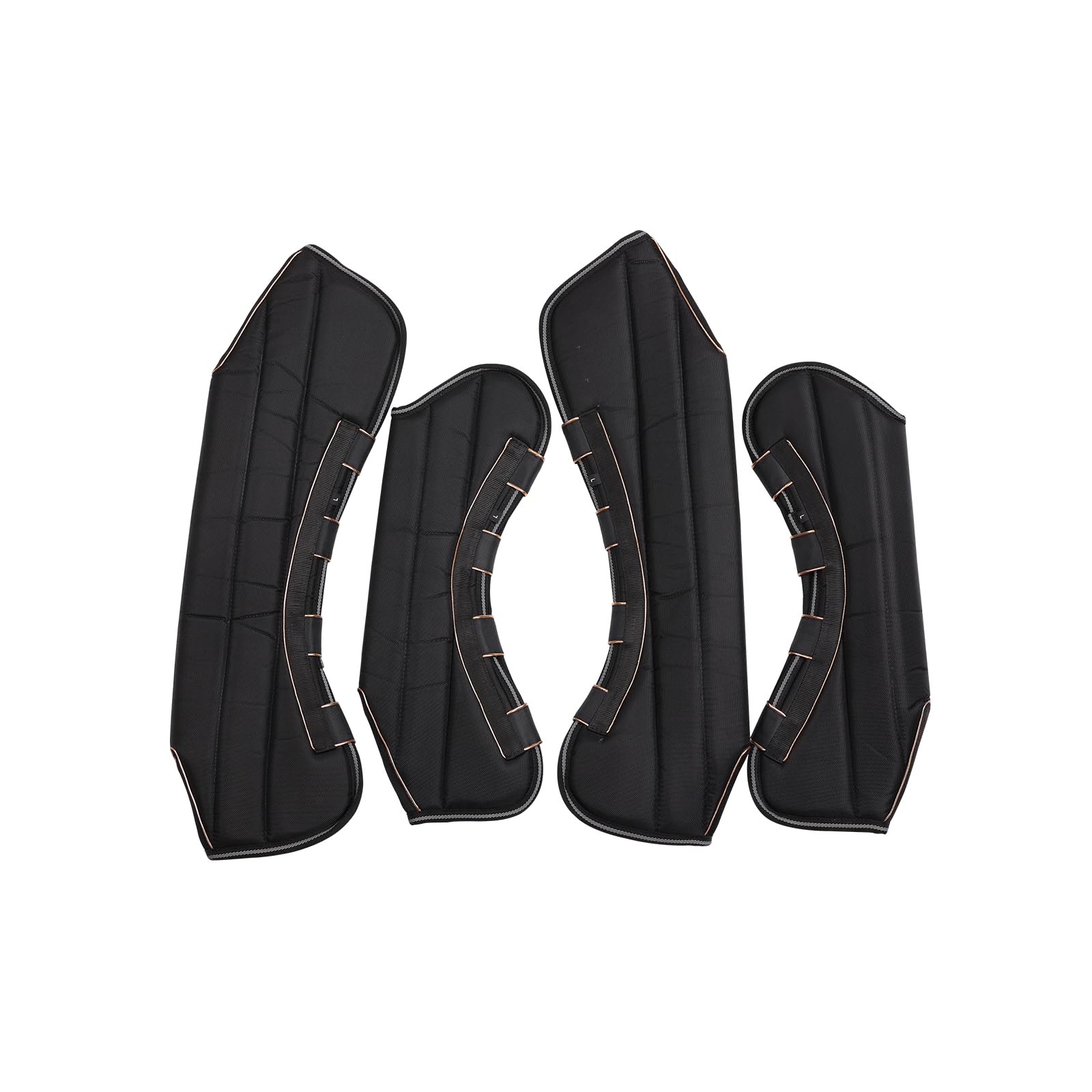 Juego de 4 polainas de transporte para tendones de caballo, botas de viaje, color negro