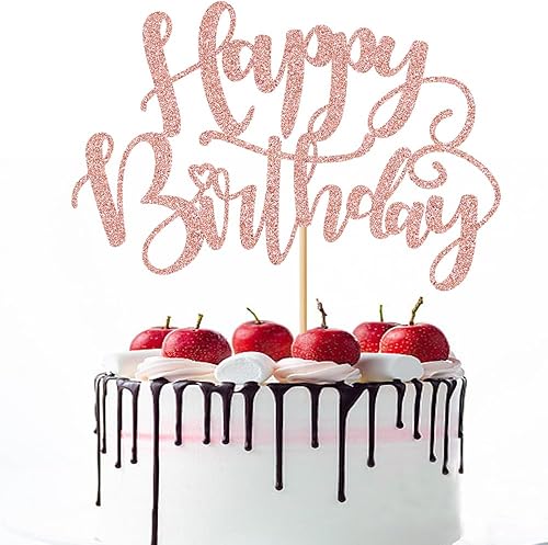 Decoración hecha a mano con purpurina para tartas de cumpleaños, decoración de tartas de fiesta de cumpleaños, suministros de decoración de