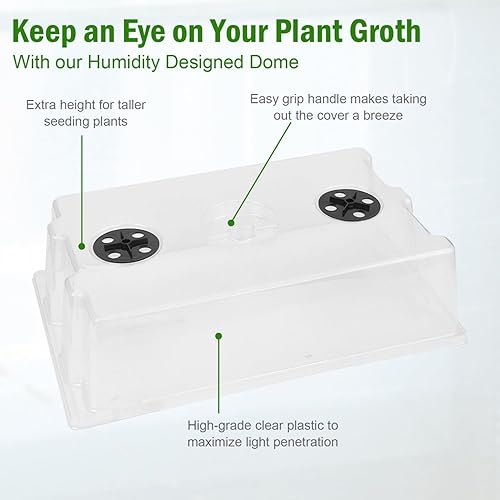 Miniatura 2 de Paquete de 10 bandejas fuertes para cultivo de plantas, plástico negro duradero extra fuerte (sin agujeros de drenaje) para invernadero y flores,