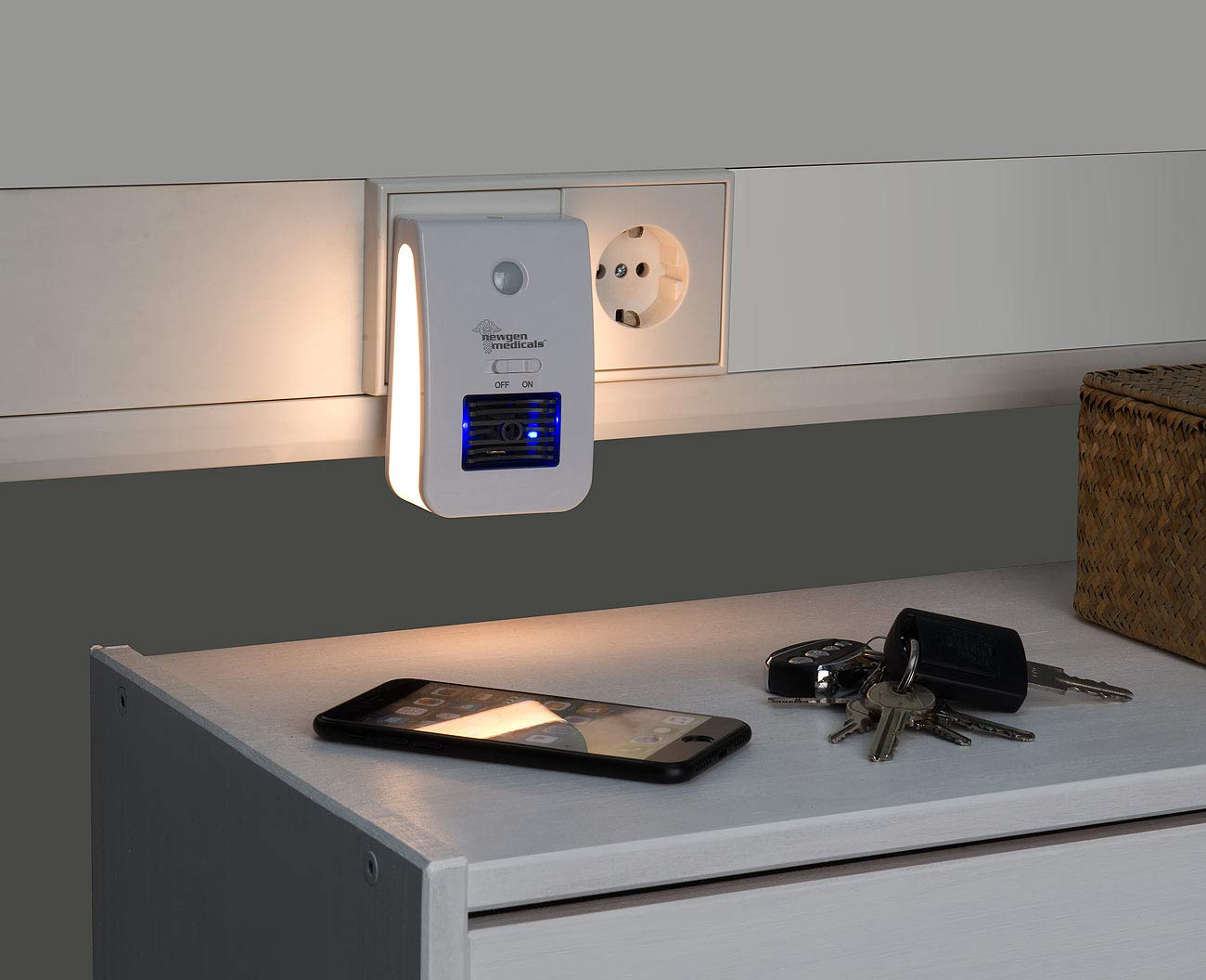 2w1-Ionisator-Oczyszczacz Powietrza i Nocna Lampa, niebieski