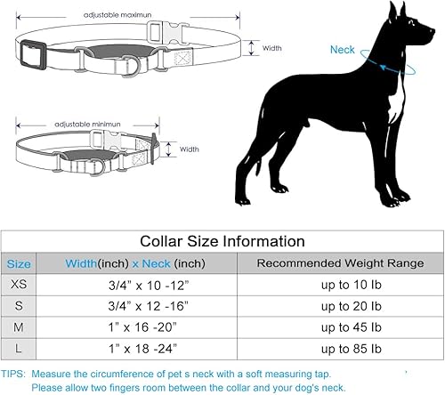 Miniatura 6 de Collar de Martingala personalizado para perros con hebilla de liberación rápida, collar de nailon reflectante con nombre y número de teléfono para