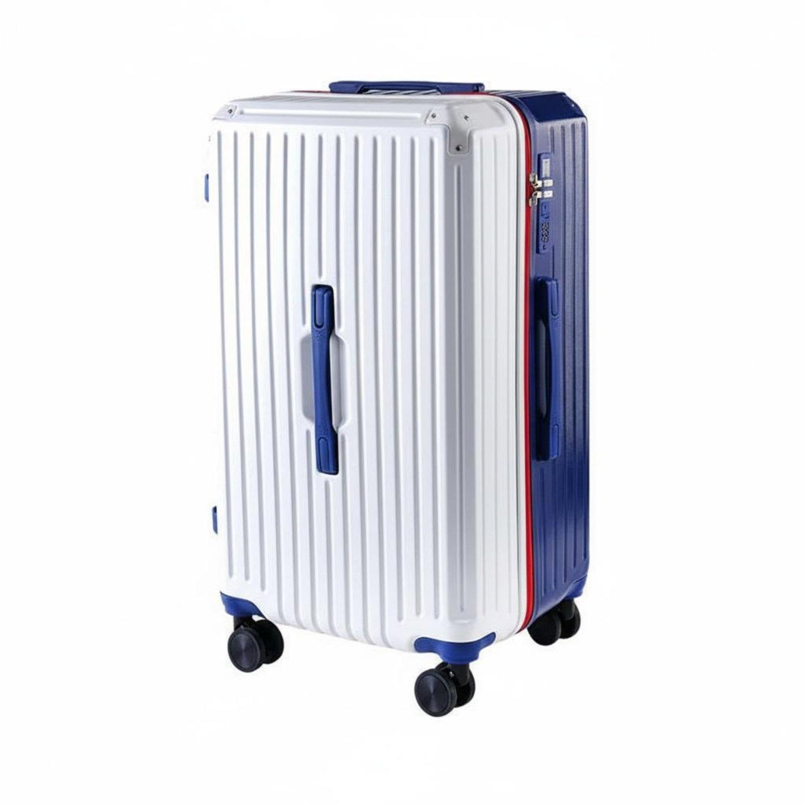 CALANDIS Trolley Travel Case Large Capacity Luggage with Rotating Wheels Suitcase with Rotating Wheels for Commuters, Students, Business Trip White-Blue 24 Inch-image-40