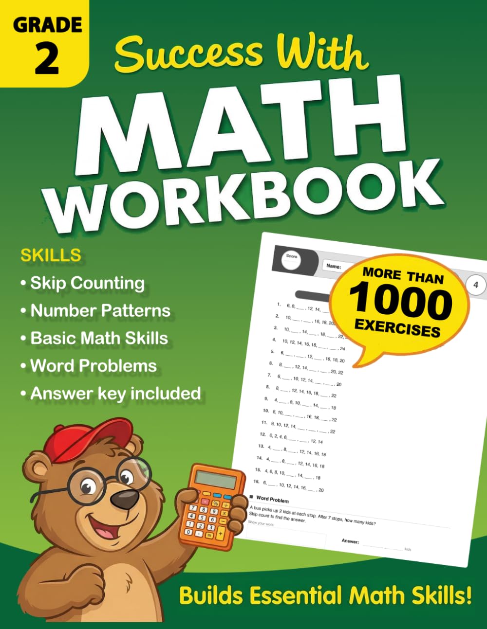 Skip Counting Workbook Grade 2 – Patterns & Number Sequences: Math Workbook with Counting by 2s, 5s, 10s & 100s, Word Problems and Answer Key | Worksheets for Kids Ages 7–8