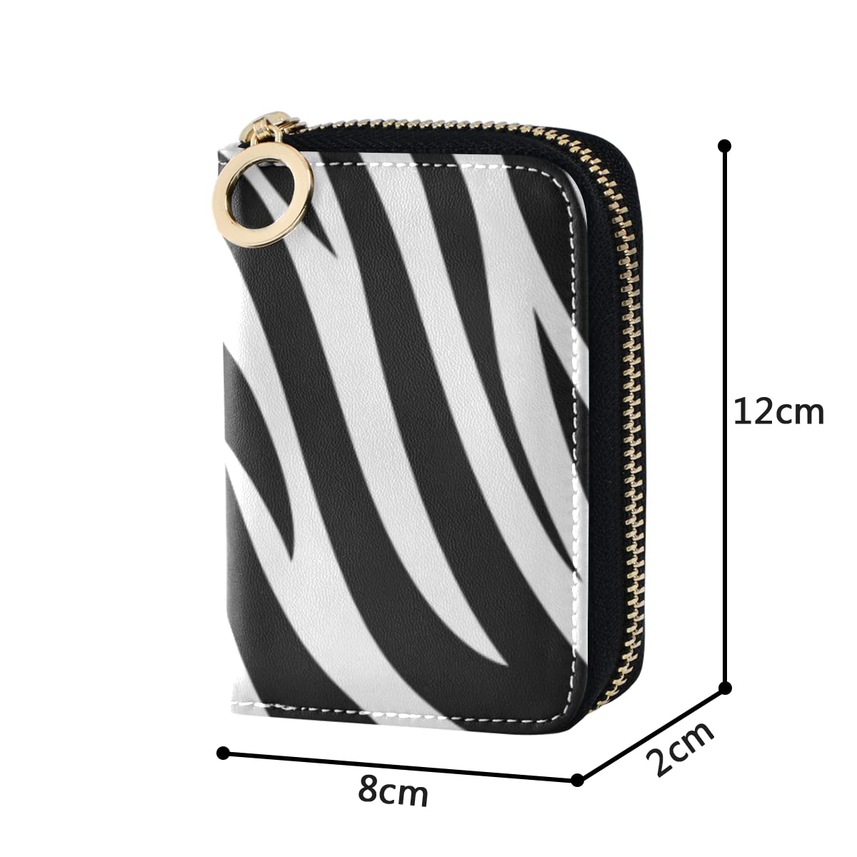 Etui na karty tło zebra zwierzę nadruk etui na karty kredytowe skórzany portfel zamek błyskawiczny dla mężczyzn kobiet przenośne, Tło Zebra Animal Print, one size