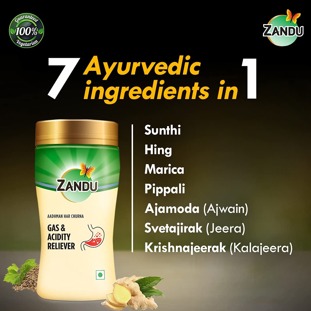 Zandu Gas & Acidity Reliever Aadhman Har Churna (200 Gm), Ayurvedic