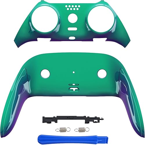Vista 8 de eXtremeRate Top Bottom Decorative Trim Shell Compatible with ps5 Edge Controller DIY Replacement Front Back Clip Shell, Custom Scarlet Red Plates