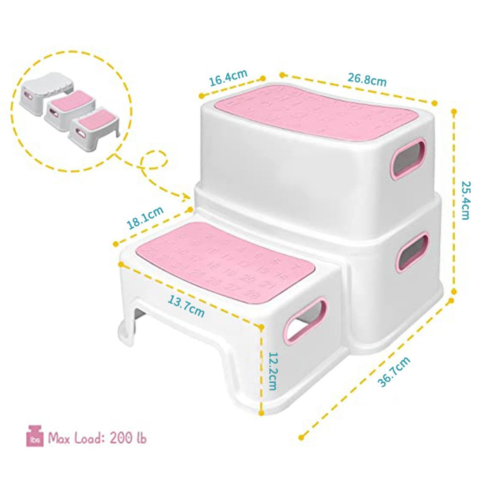 Banco de inodoro para pies con revestimiento antideslizante | Taburete desmontable para apoyar la postura de la familia, ducha, tocador, mesita de noche, bañera, cocina