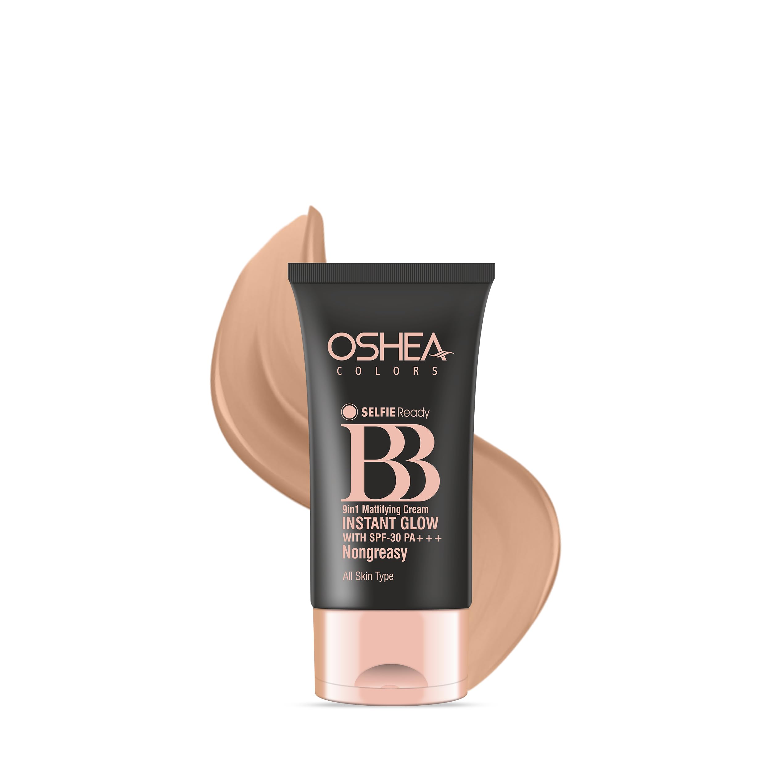 Oshea Herbals Mattifying BB Cream for All SKin Types | Non Greasy & Instant Glow with SPF 30 PA +++ | Enriched with Aloe Vera, Turmeric & Licorice Extracts (002 Beige Medium) 30g