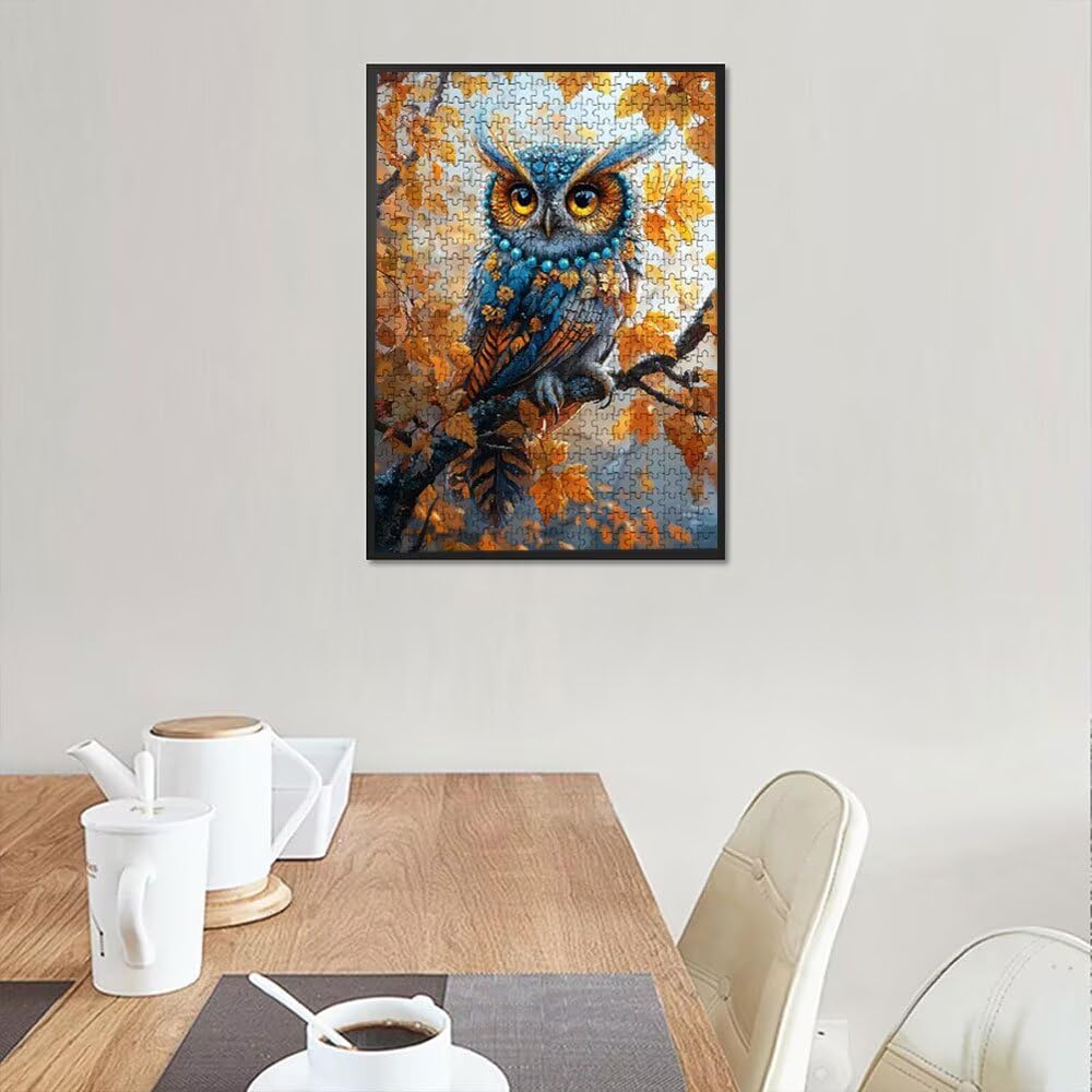 Puzzle 4000 sztuk, niebieska sowa dla dorosłych 4000, drewniane puzzle, klasyczne gry edukacyjne, niemożliwe wyzwanie, gry i zajęcia rodzinne, prezent kreatywności DX0YL1-537